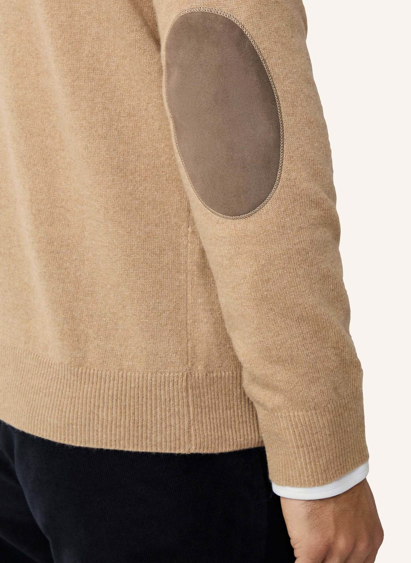 HACKETT LONDON Pullover MERINO CASH MIX CREW: BEIGE