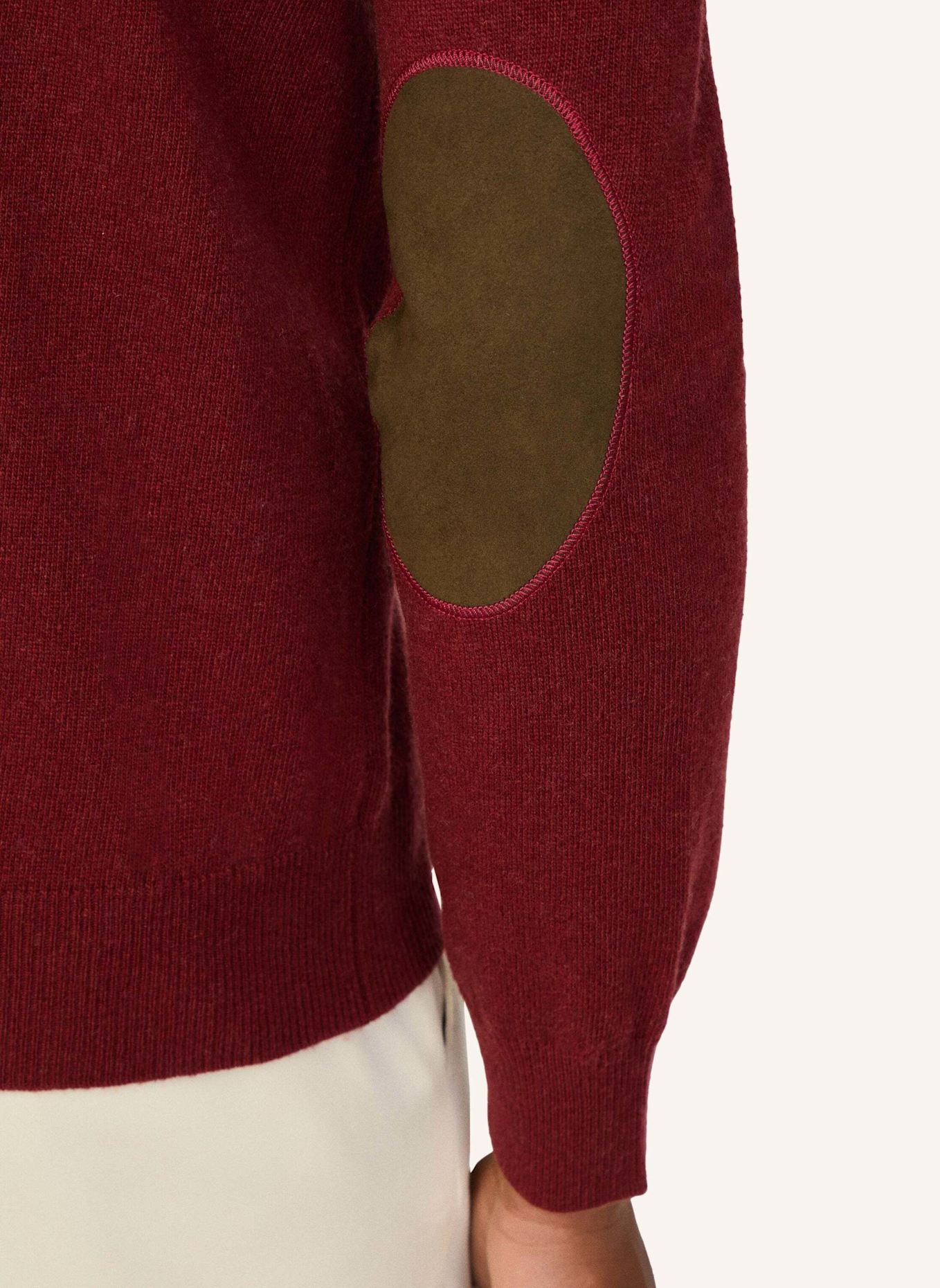 HACKETT LONDON Pullover MERINO CASH MIX CREW: DUNKELROT