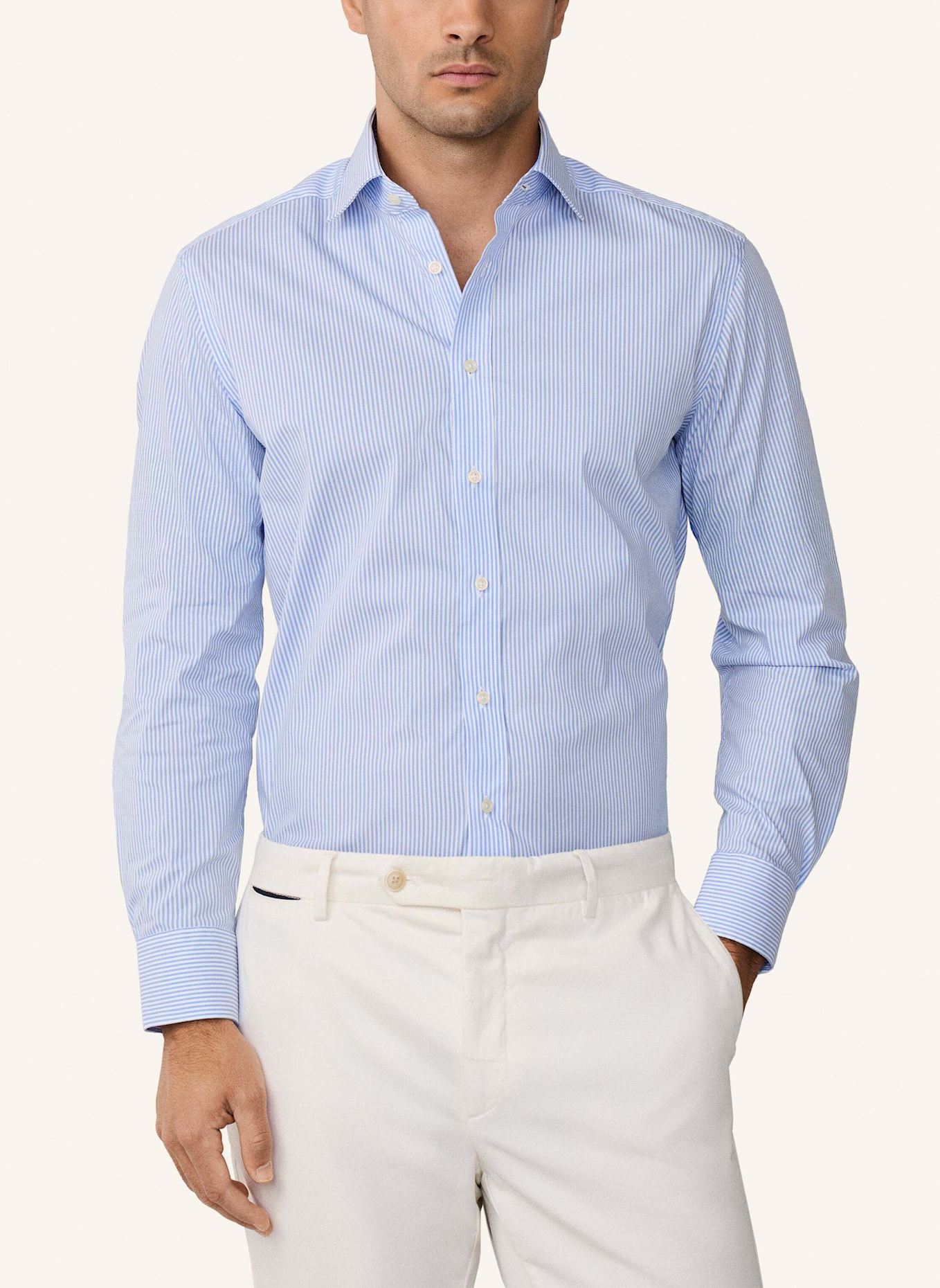 HACKETT LONDON Freizeithemd STRETCH STRIPE BC: WEISS/ BLAU