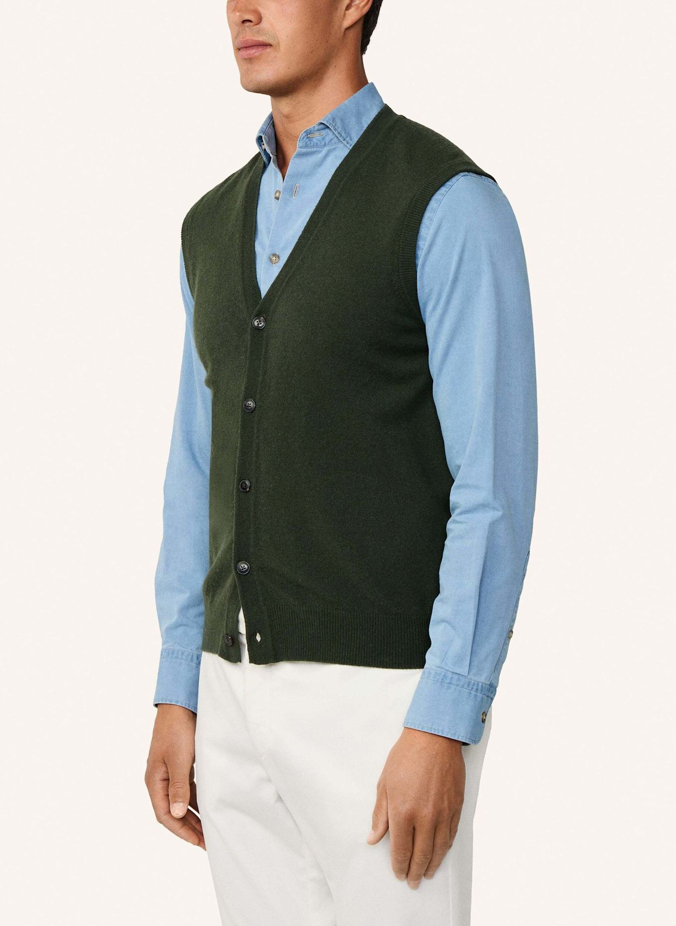 HACKETT LONDON Pullover MERINO CASH MIX WCOAT: GRÜN