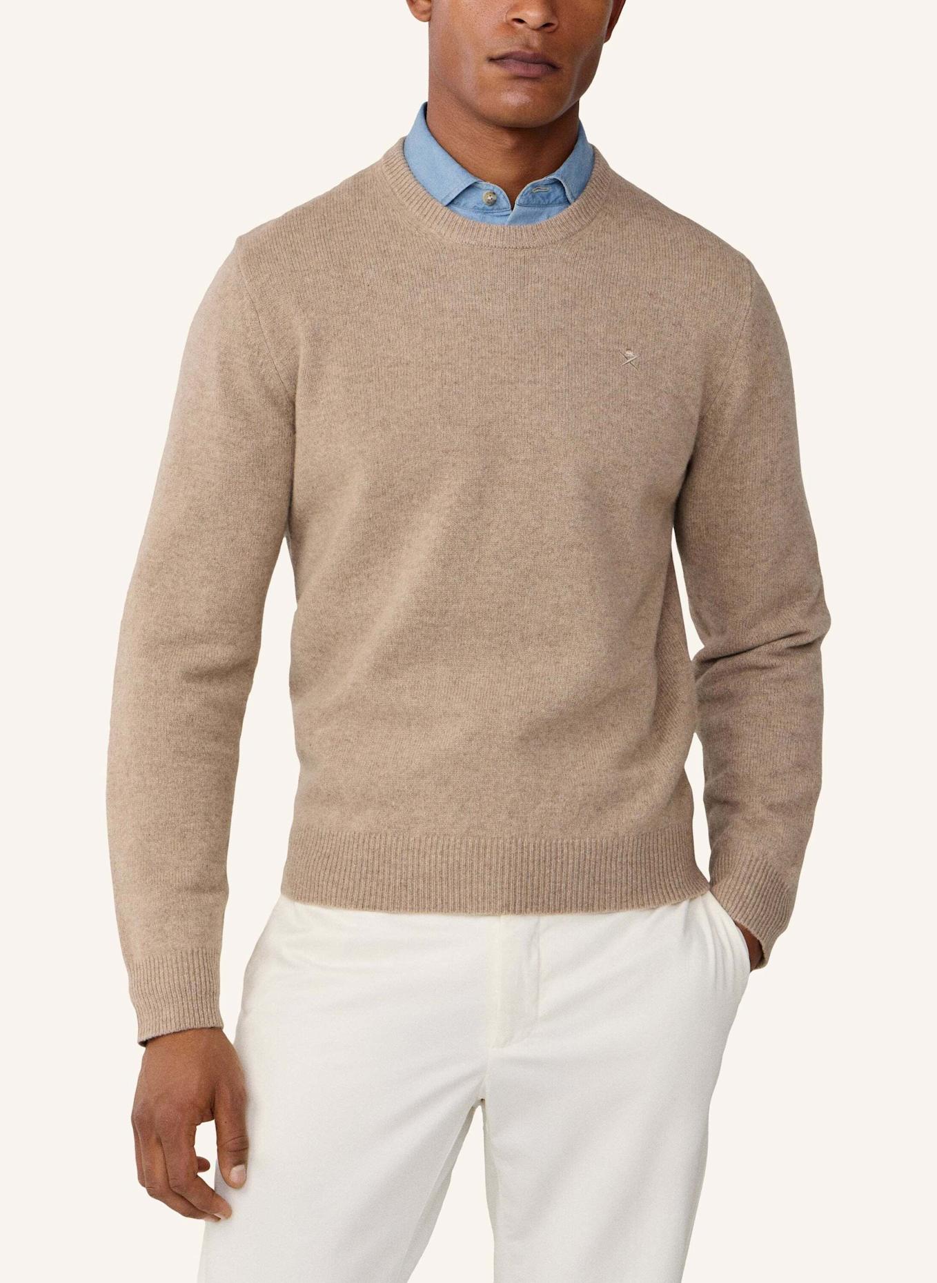 HACKETT LONDON Pullover LAMBSWOOL CREW: BEIGE