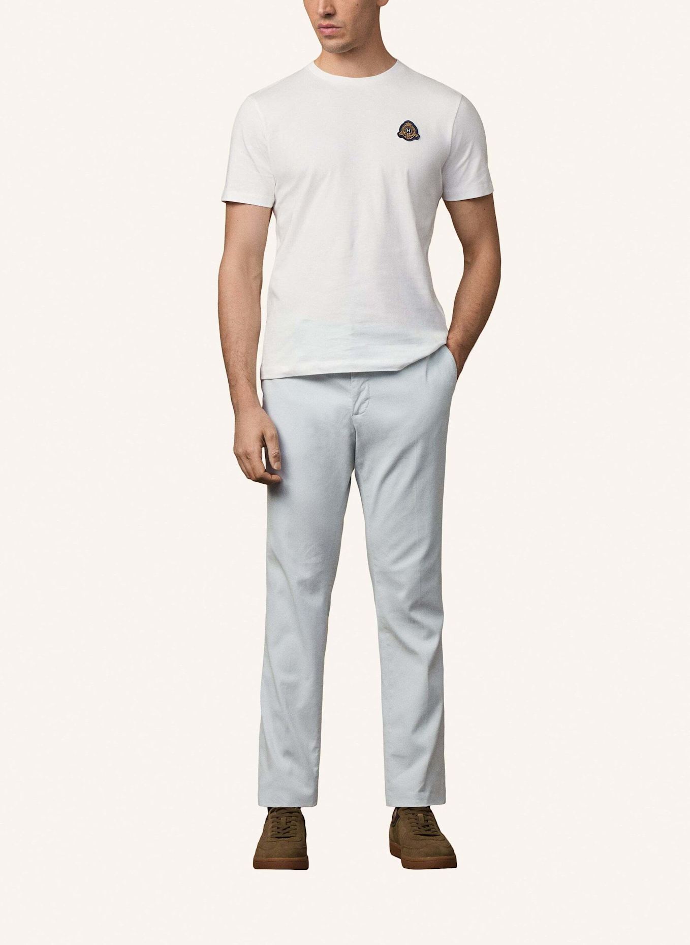 HACKETT LONDON T-Shirt HERITAGE CREST TEE: CREME