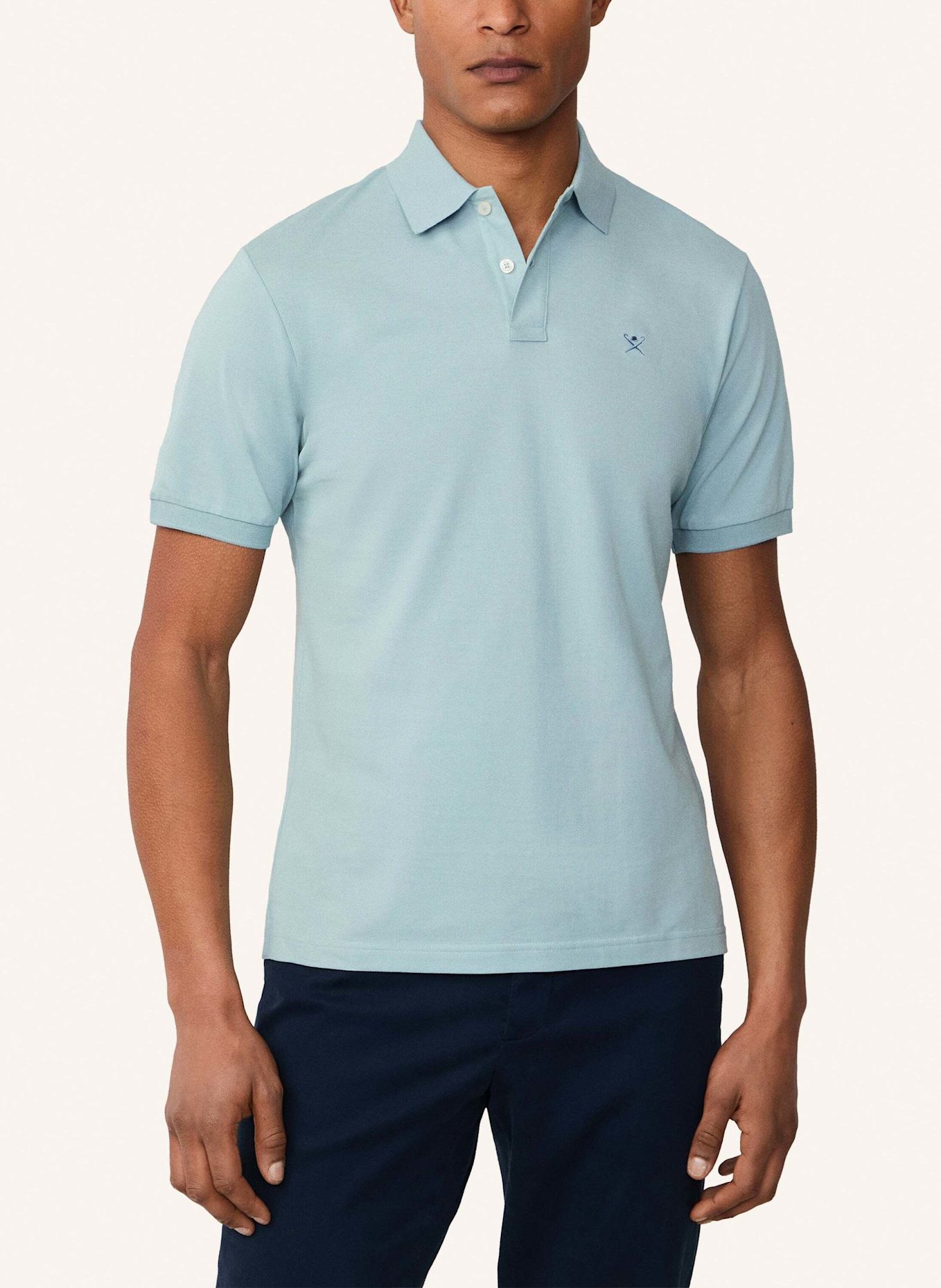 HACKETT LONDON Piqué-Poloshirt Slim Fit: BLAU
