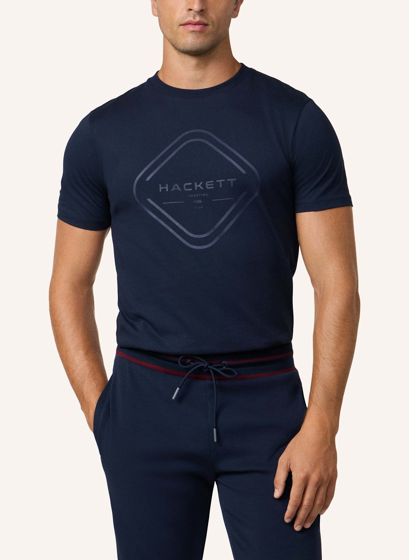 HACKETT LONDON T-Shirt HS CLUB HOUSE TEE: DUNKELBLAU