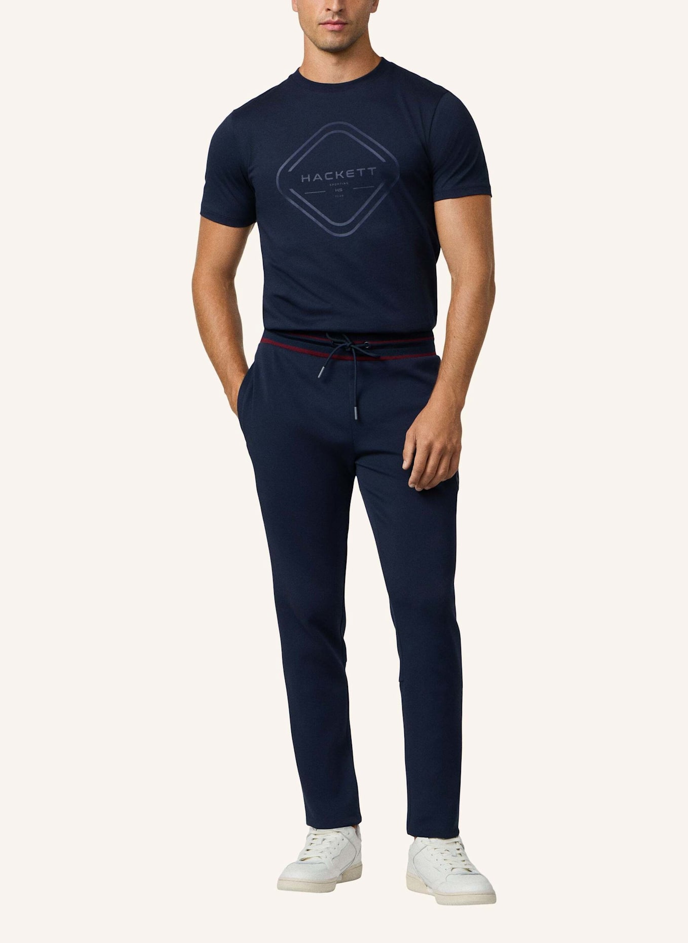 HACKETT LONDON T-Shirt HS CLUB HOUSE TEE: DUNKELBLAU