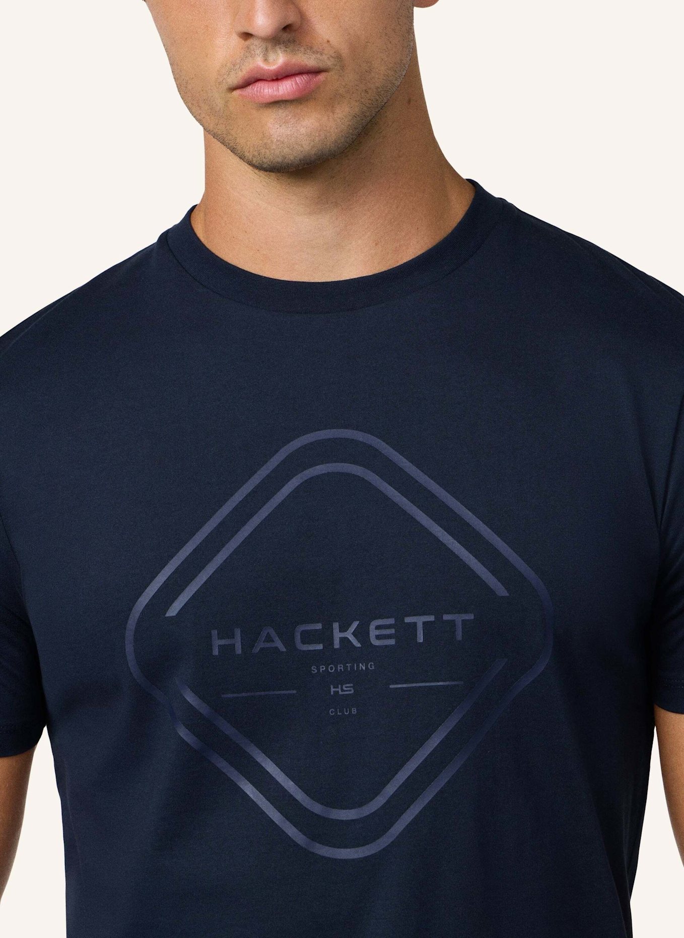 HACKETT LONDON T-Shirt HS CLUB HOUSE TEE: DUNKELBLAU
