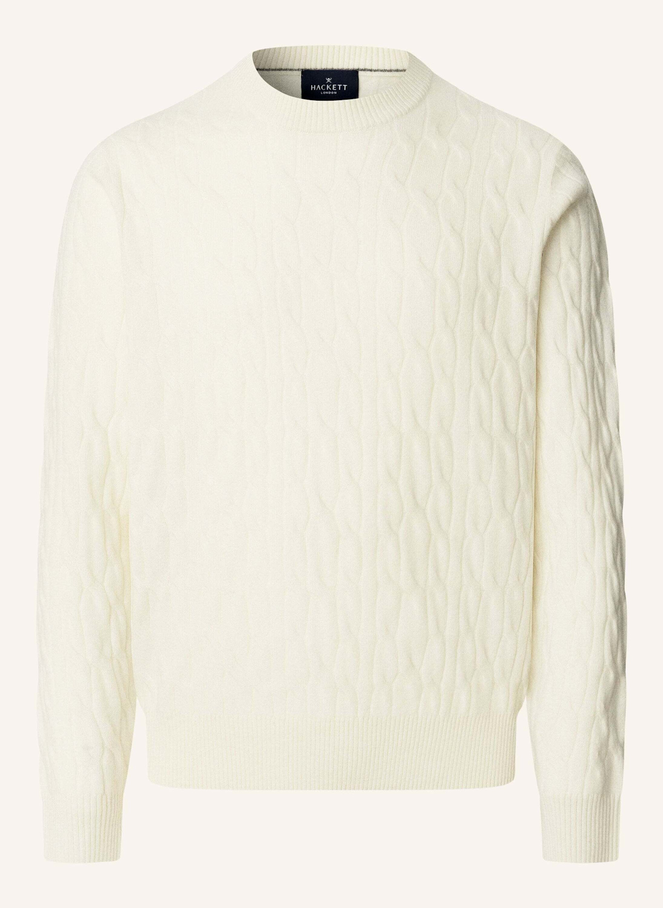 HACKETT LONDON Pullover LW CABLE CREW: CREME