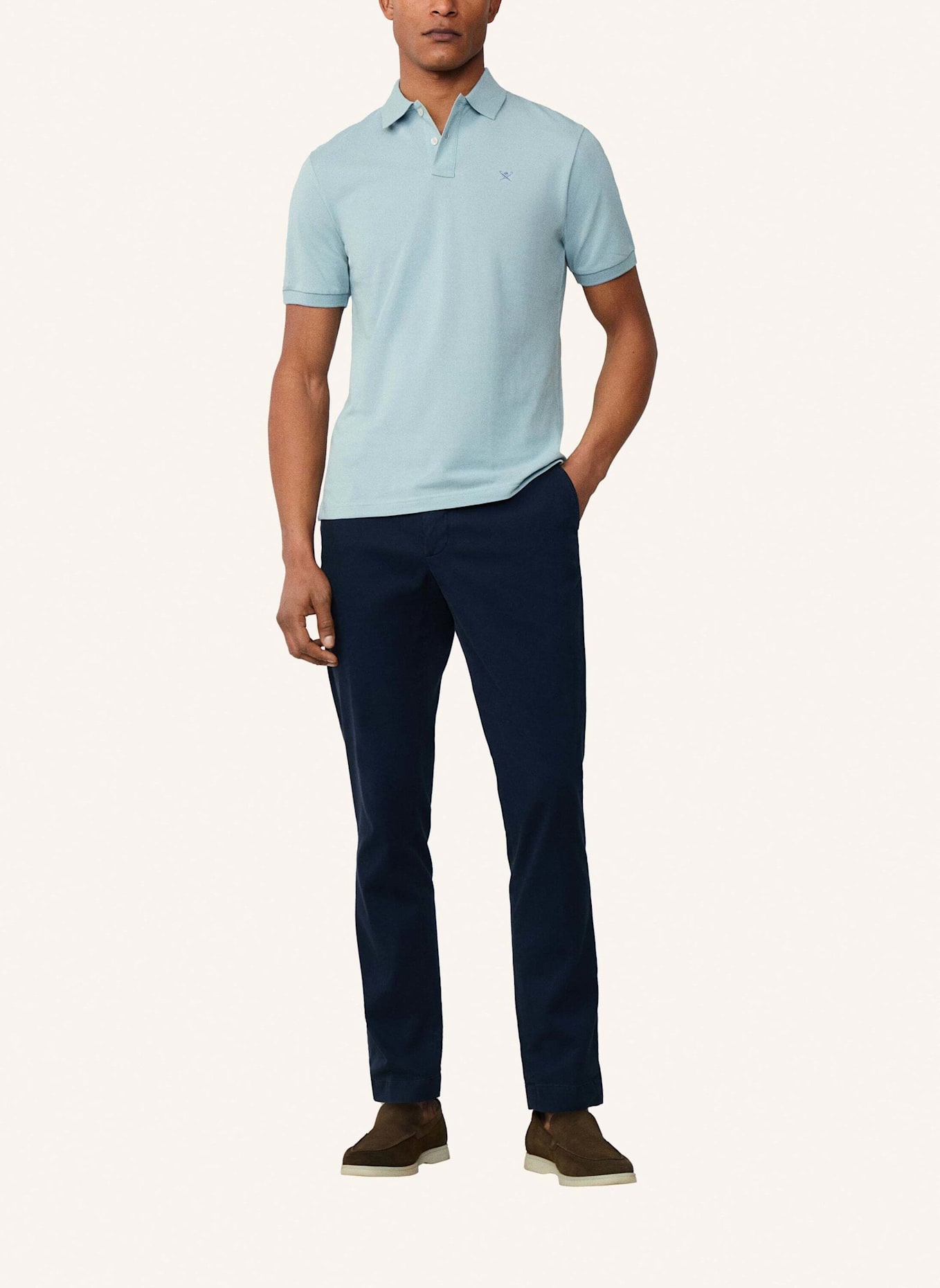HACKETT LONDON Piqué-Poloshirt Slim Fit: BLAU