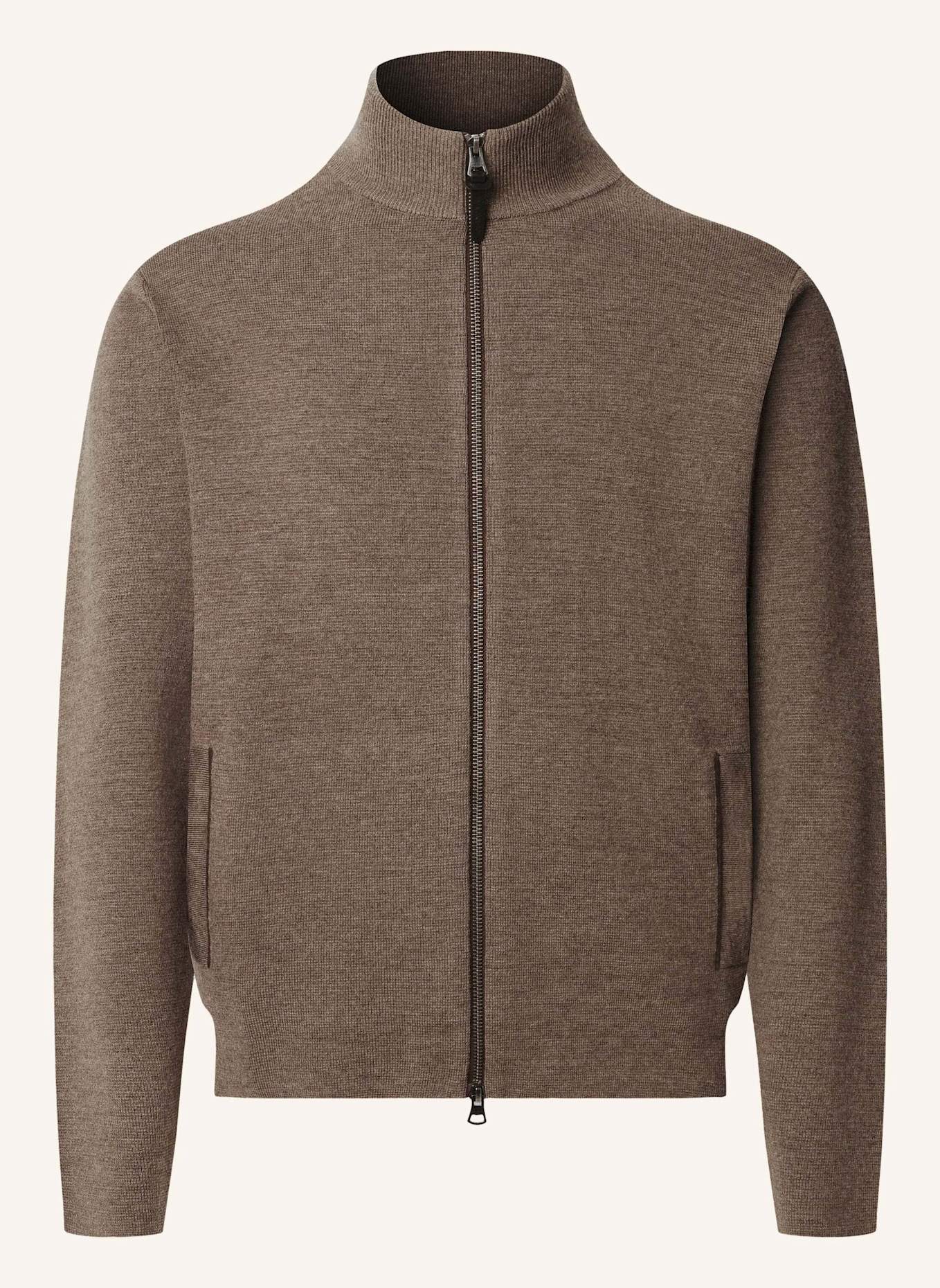 HACKETT LONDON Strickjacken Cardigan MILANO FZIP: BRAUN