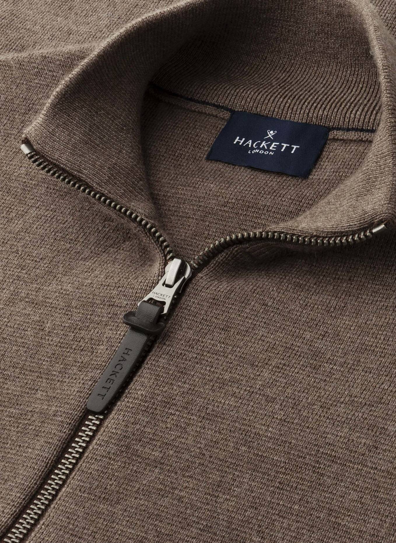 HACKETT LONDON Strickjacken Cardigan MILANO FZIP: BRAUN