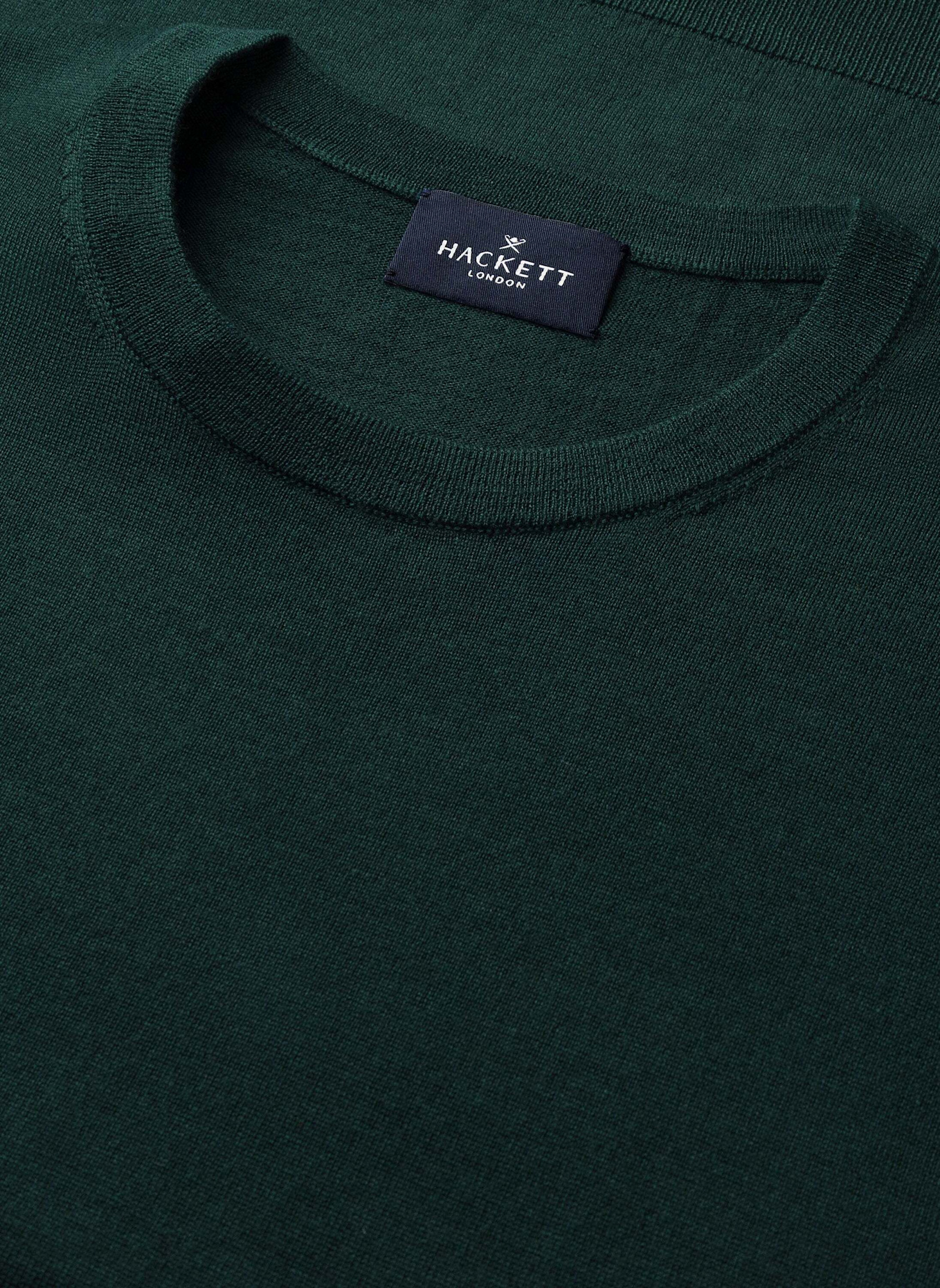 HACKETT LONDON Pullover MERINO SILK CREW: DUNKELGRÜN