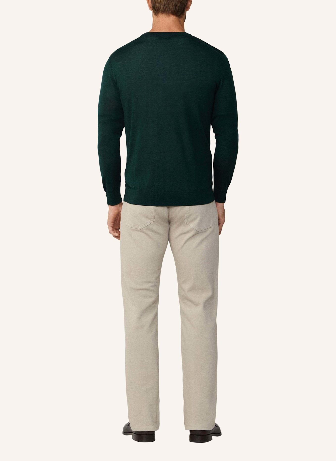 HACKETT LONDON Pullover MERINO SILK CREW: DUNKELGRÜN