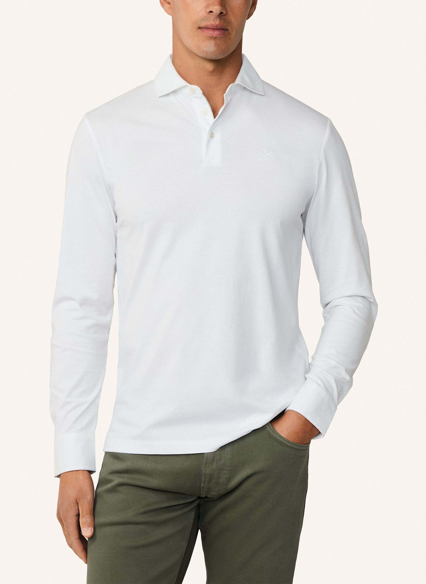 HACKETT LONDON Poloshirt PIMA COTTON POLO LS: WEISS