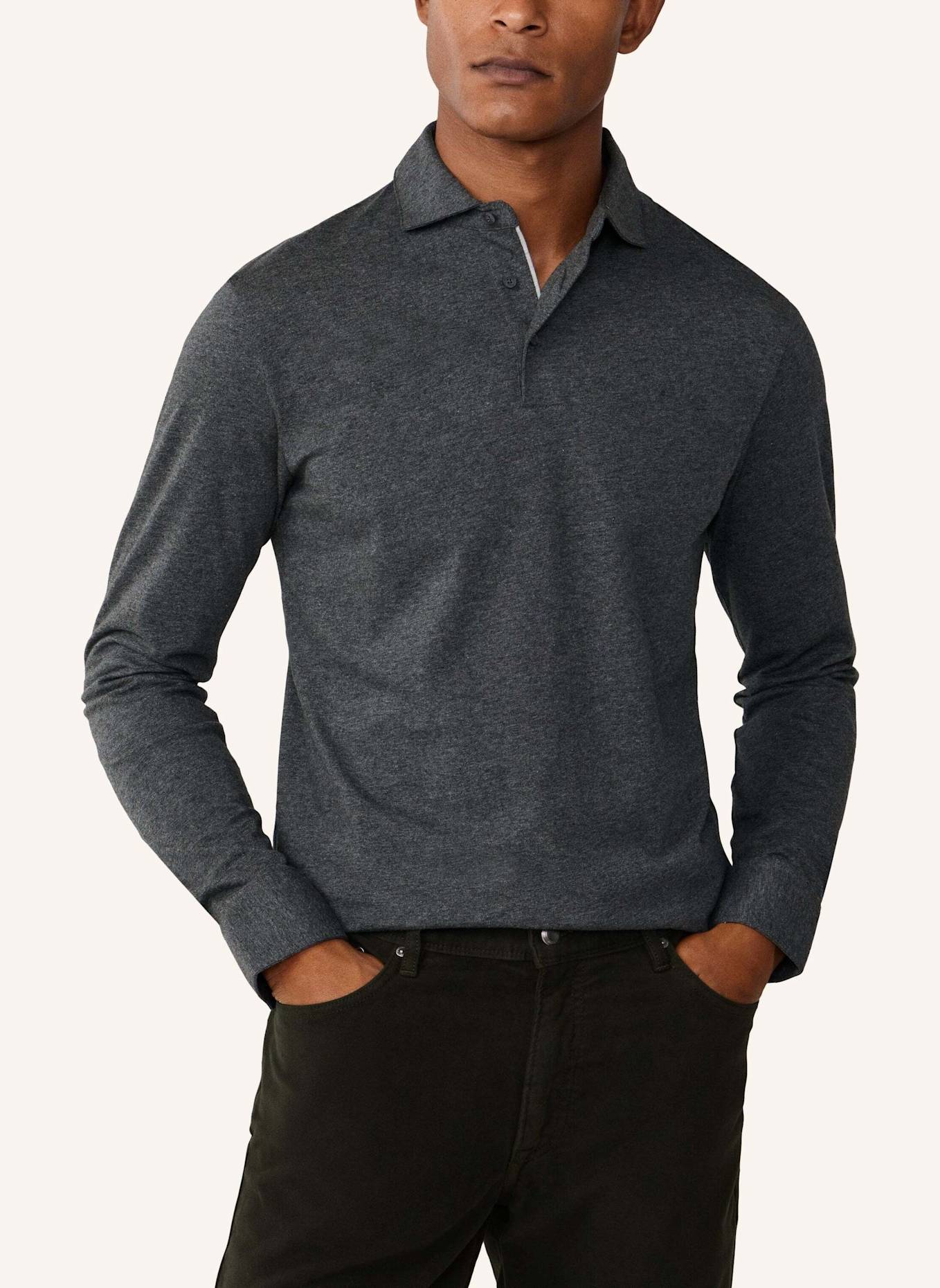 HACKETT LONDON Poloshirt PIMA COTTON POLO LS: DUNKELGRAU