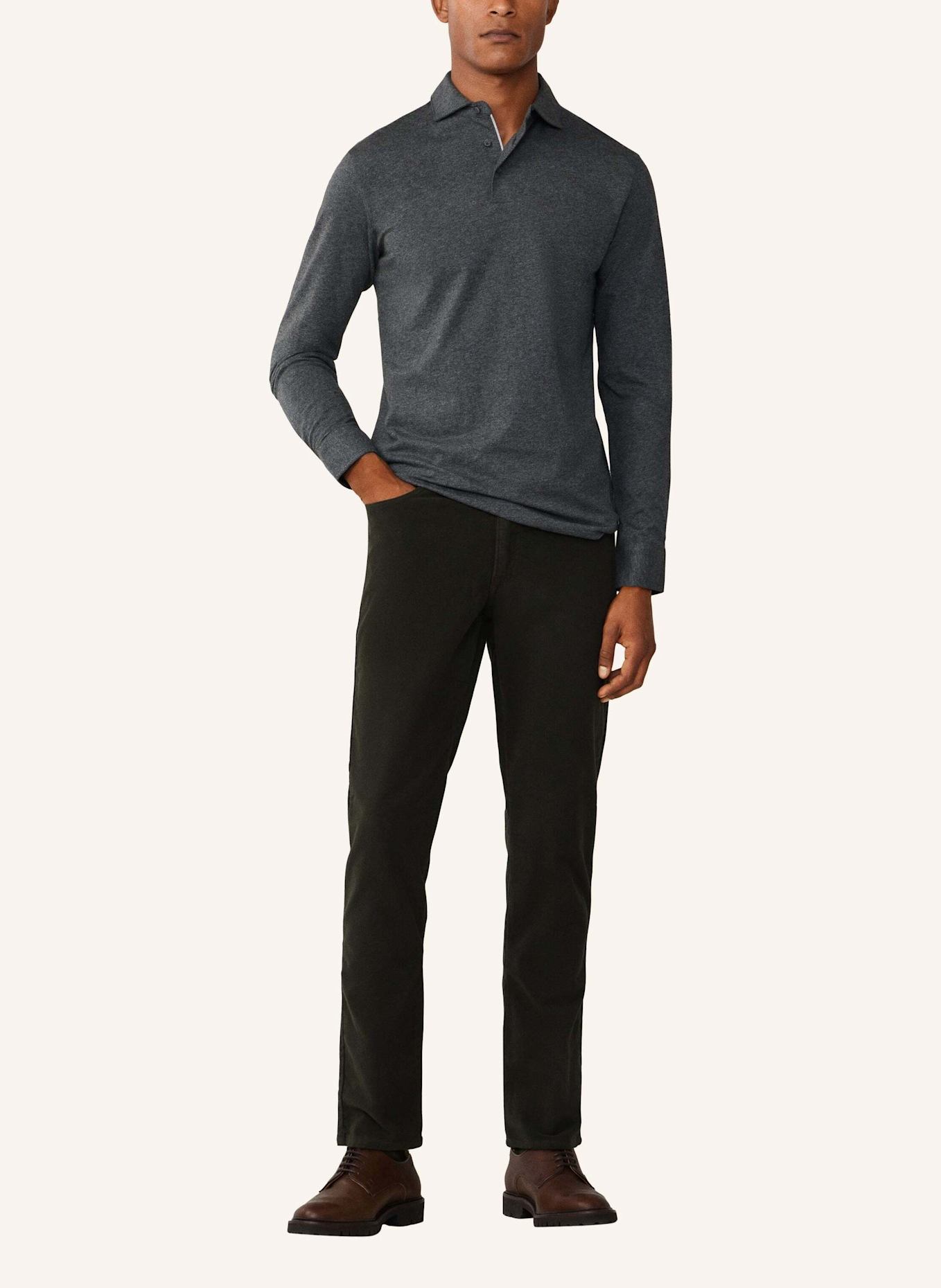 HACKETT LONDON Poloshirt PIMA COTTON POLO LS: DUNKELGRAU