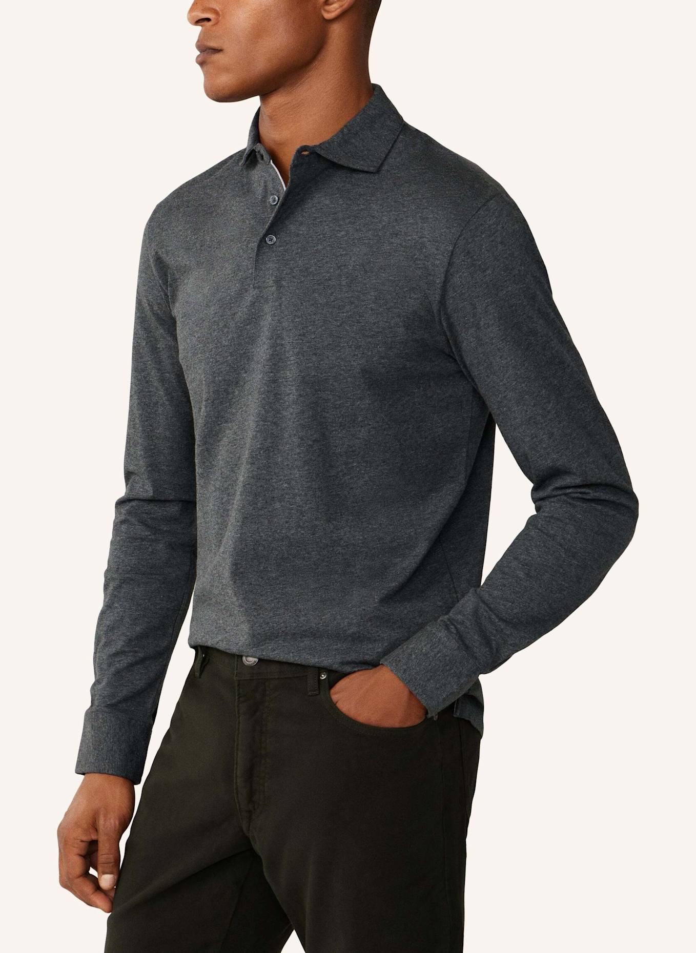 HACKETT LONDON Poloshirt PIMA COTTON POLO LS: DUNKELGRAU