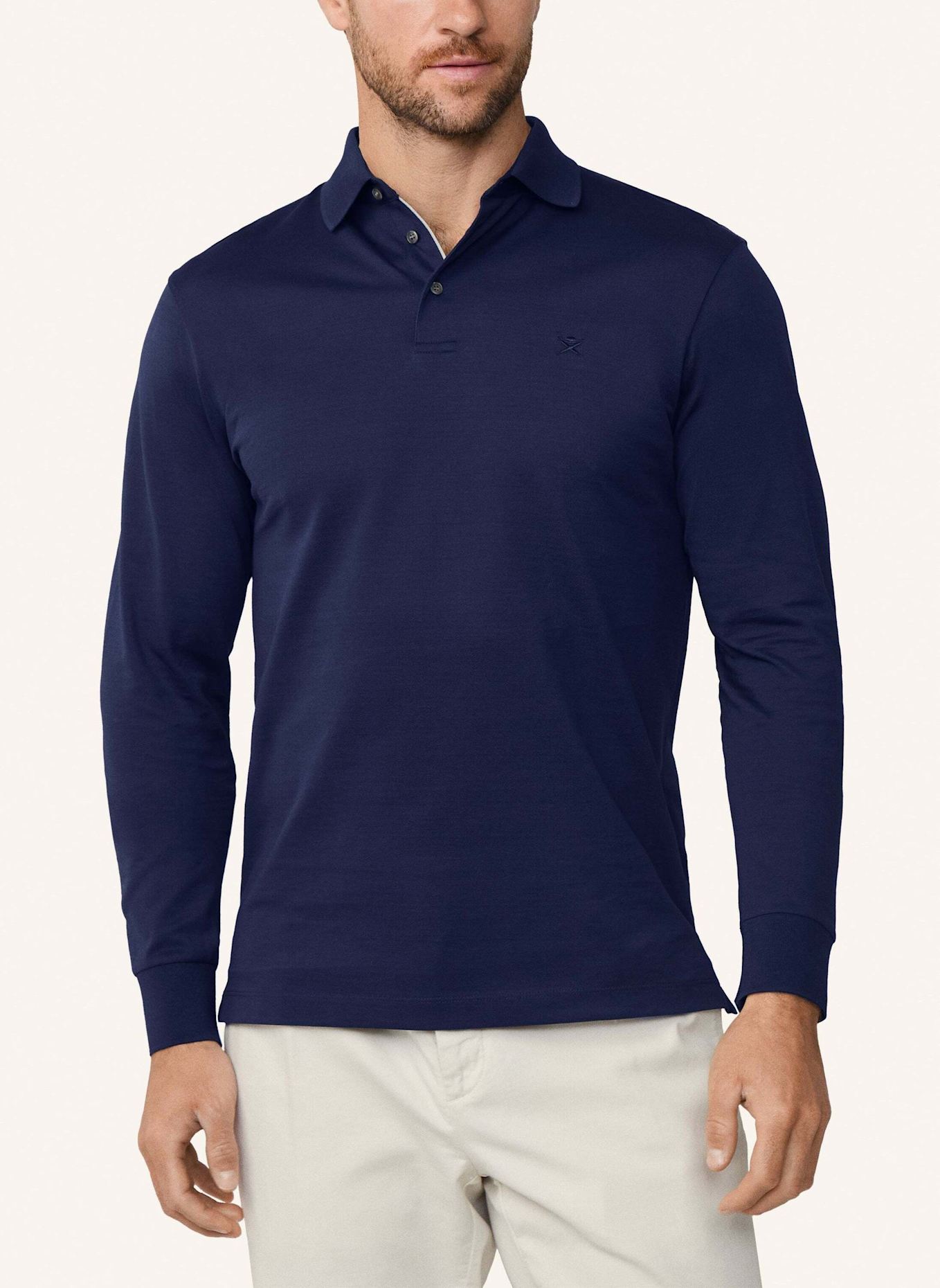 HACKETT LONDON Poloshirt MERCERISED POLO LS: BLAU