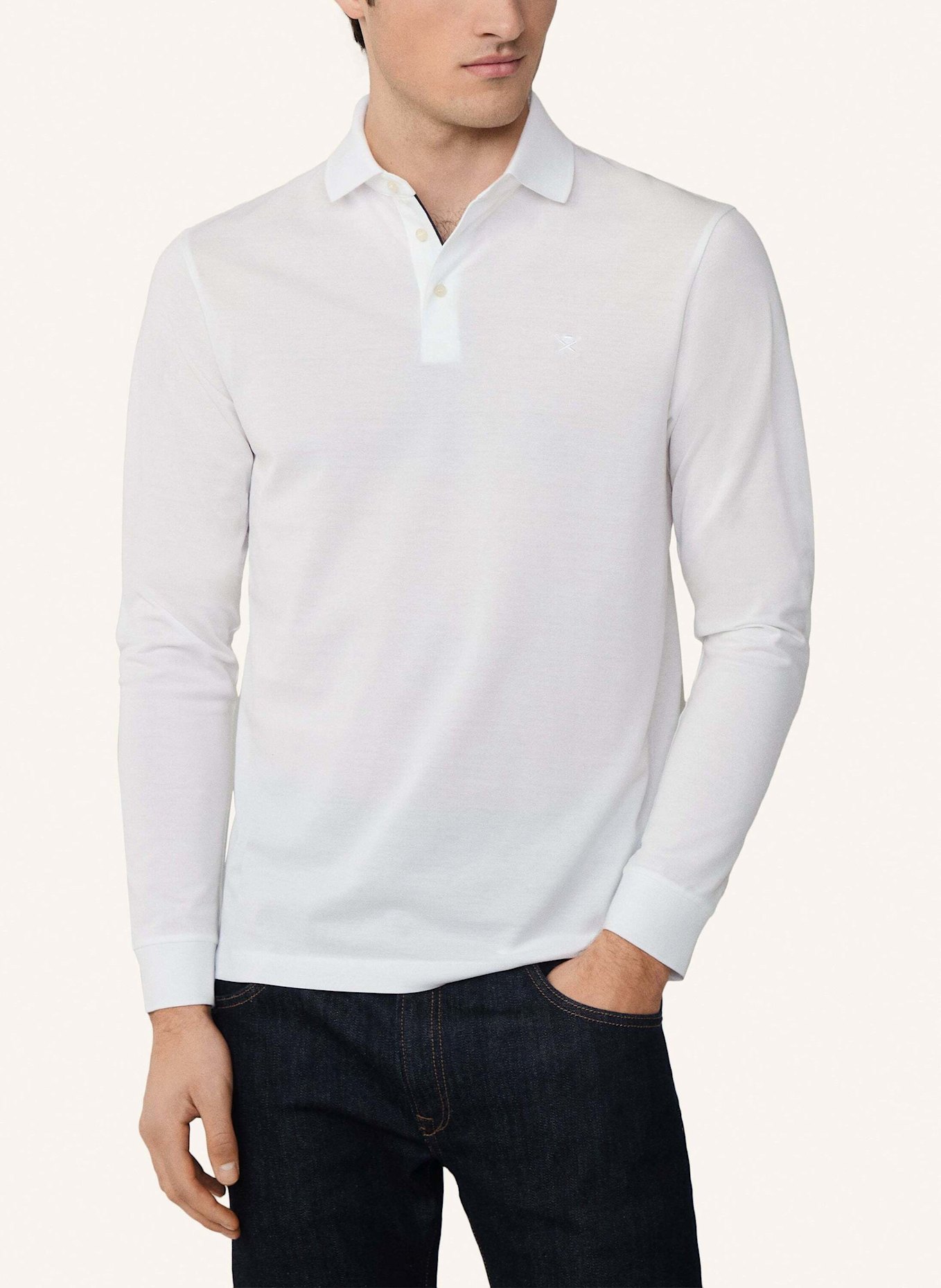 HACKETT LONDON Poloshirt MERCERISED POLO LS: WEISS