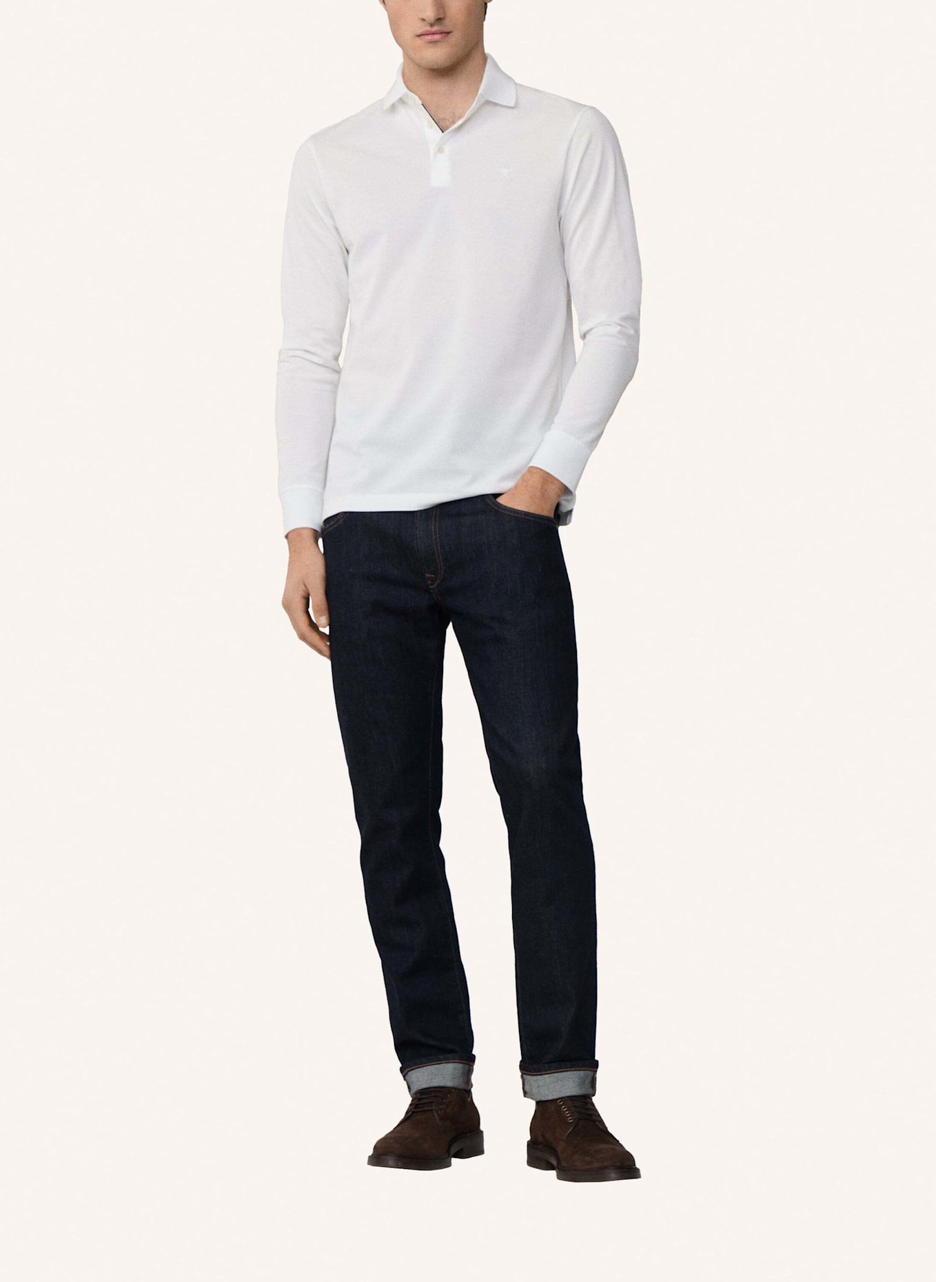 HACKETT LONDON Poloshirt MERCERISED POLO LS: WEISS