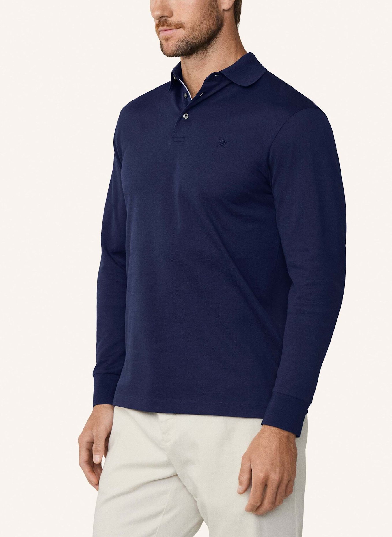 HACKETT LONDON Poloshirt MERCERISED POLO LS: BLAU