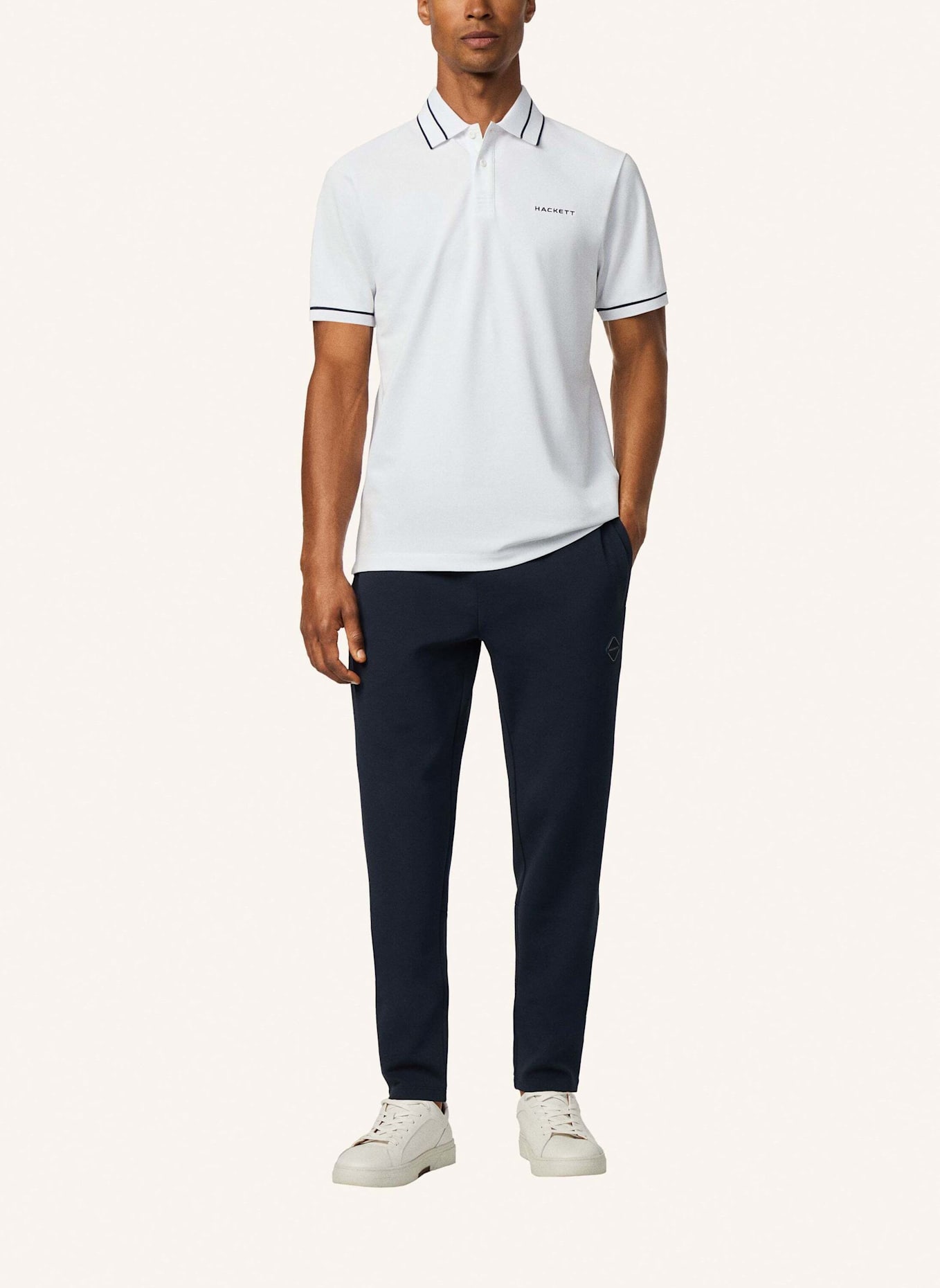 HACKETT LONDON Poloshirt HS MANOR TIPPED POLO: WEISS