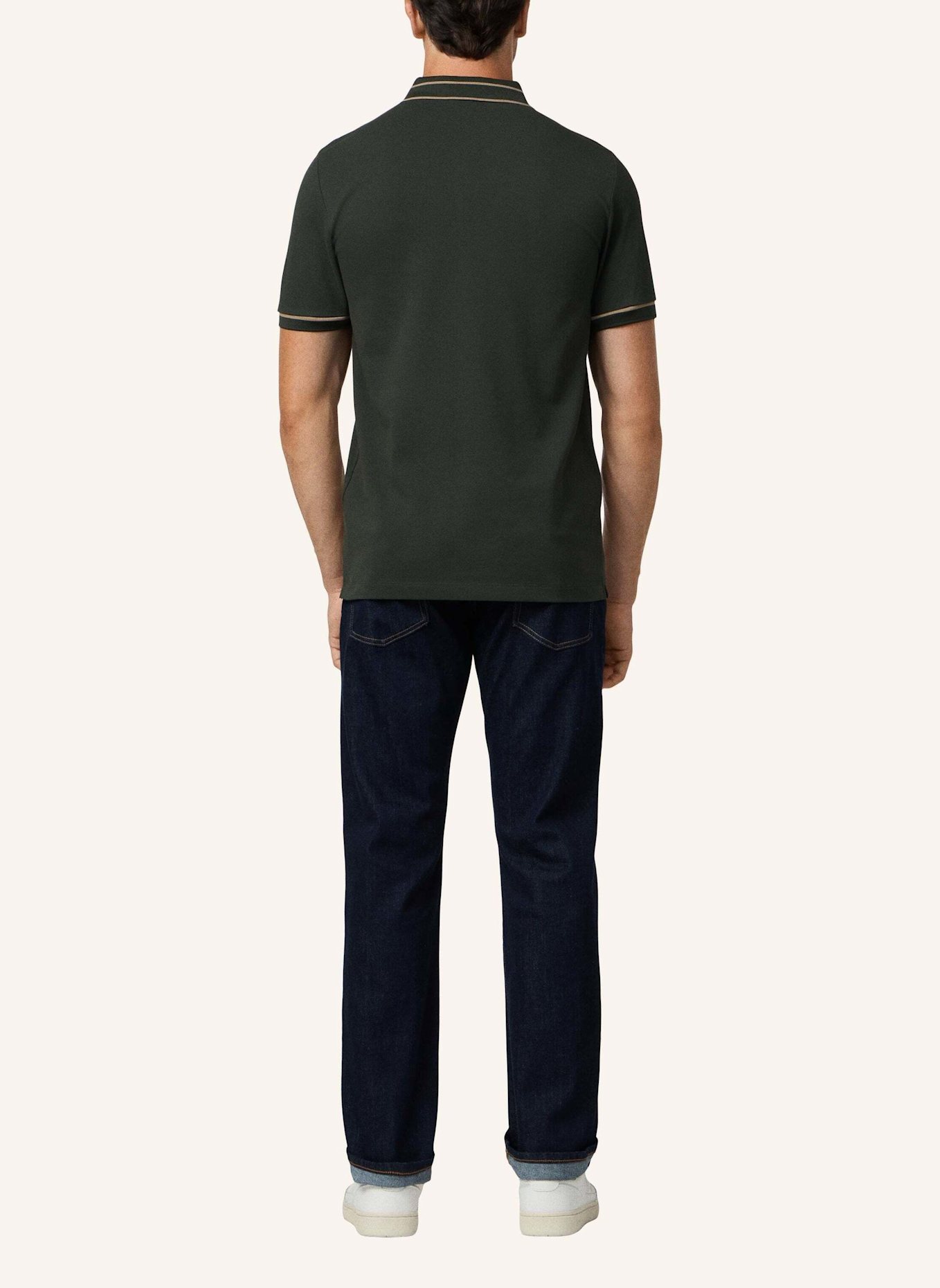 HACKETT LONDON Poloshirt HS MANOR TIPPED POLO: KHAKI