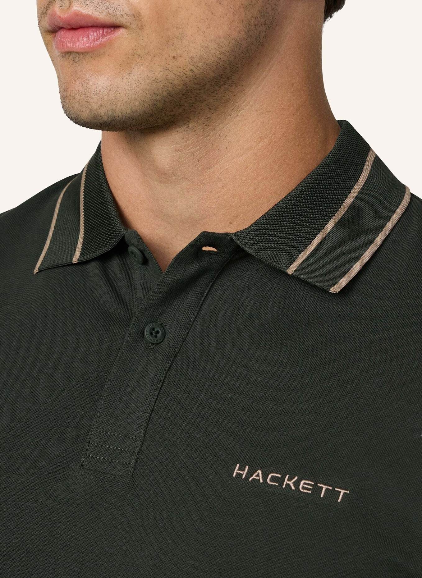 HACKETT LONDON Poloshirt HS MANOR TIPPED POLO: KHAKI