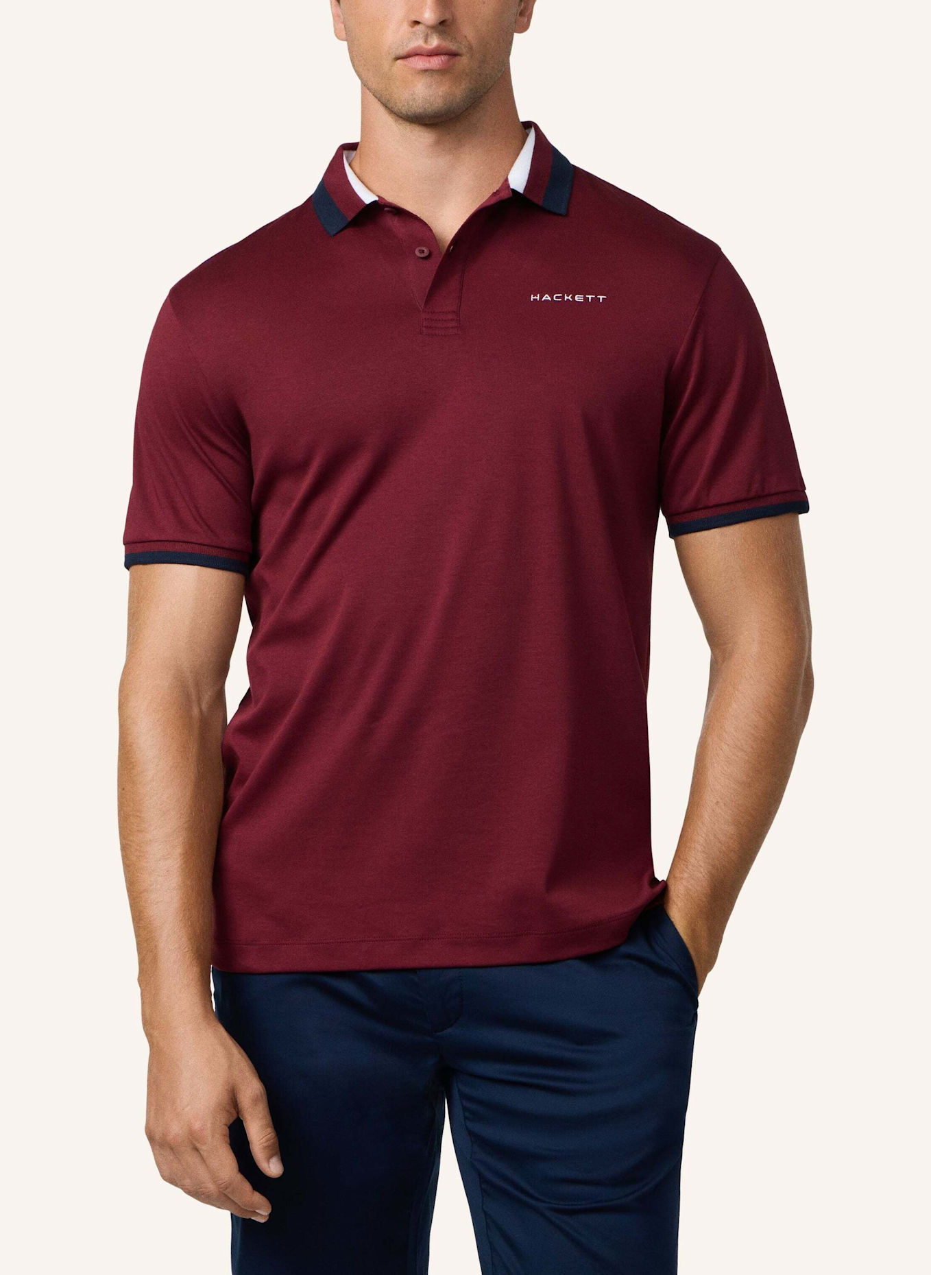 HACKETT LONDON Poloshirt HS CLUB COLLAR POLO: DUNKELROT