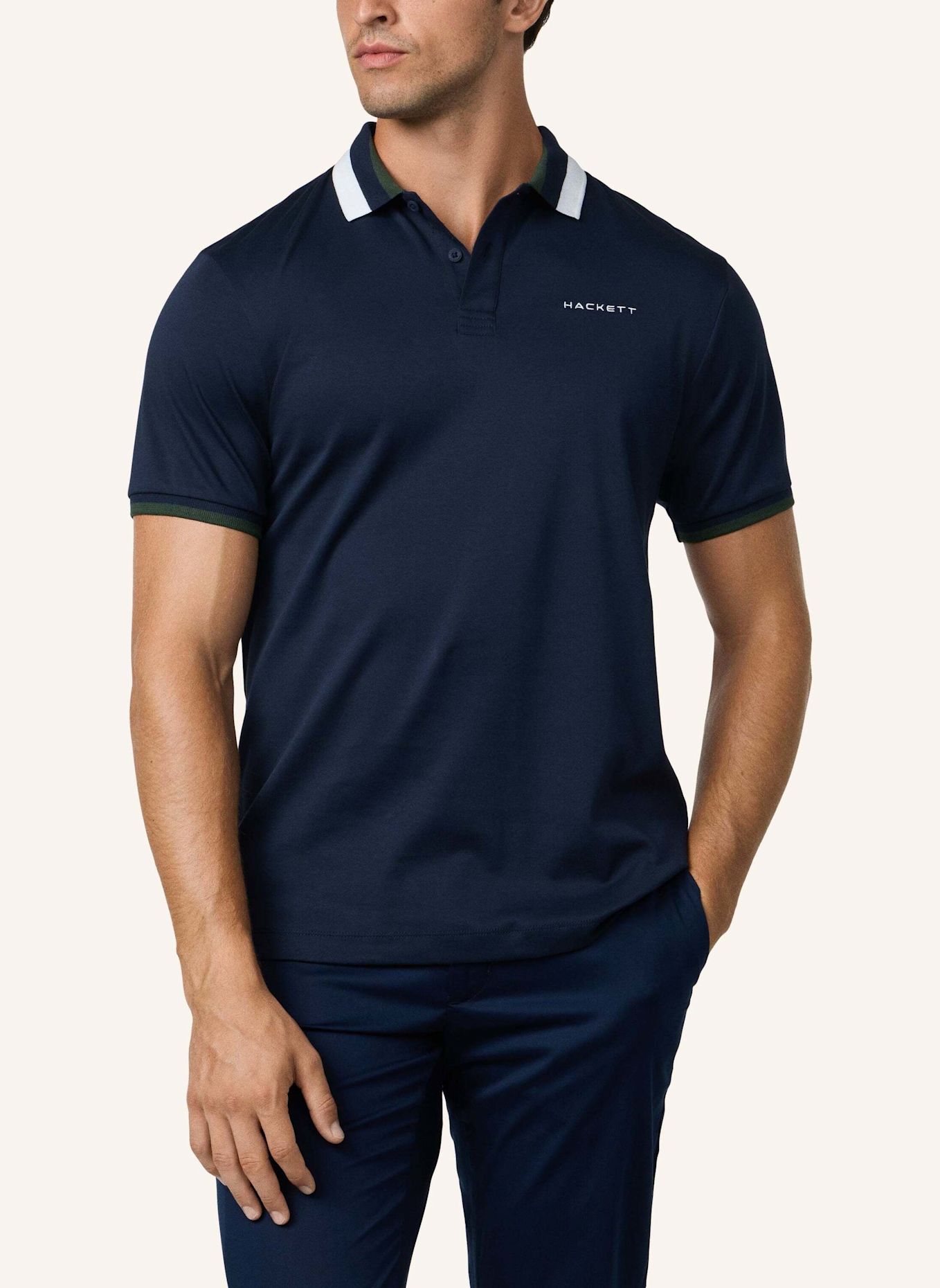 HACKETT LONDON Poloshirt HS CLUB COLLAR POLO: DUNKELBLAU