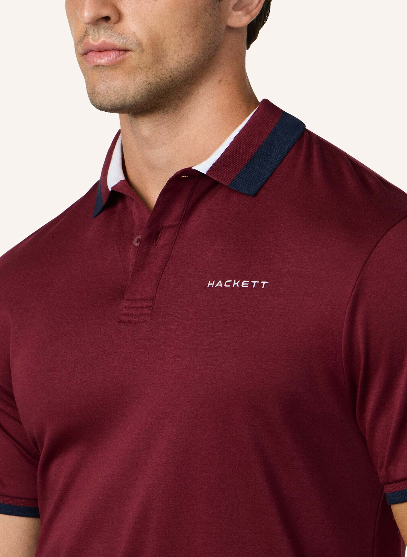 HACKETT LONDON Poloshirt HS CLUB COLLAR POLO: DUNKELROT