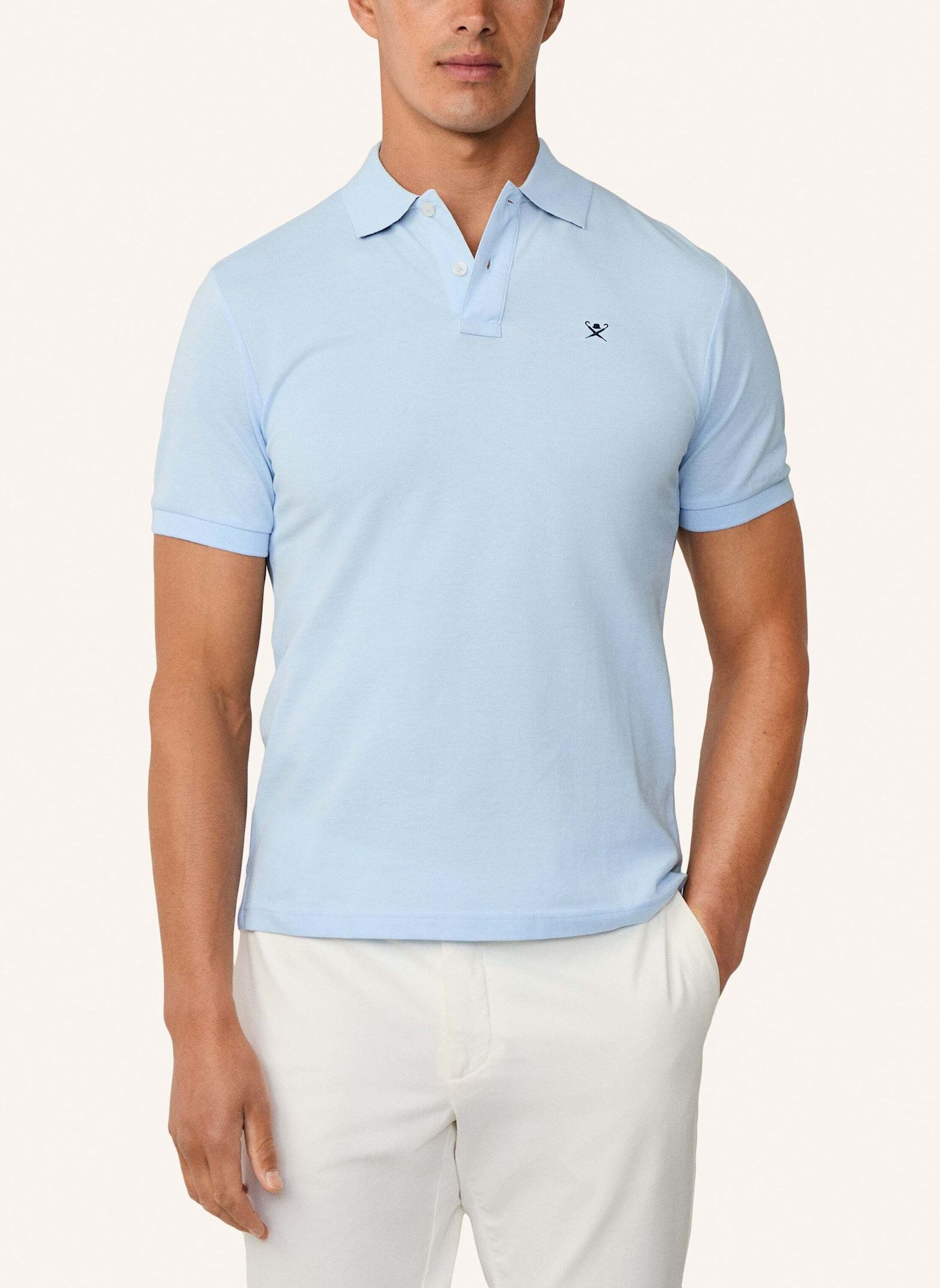 HACKETT LONDON Poloshirt SLIM FIT LOGO: HELLBLAU