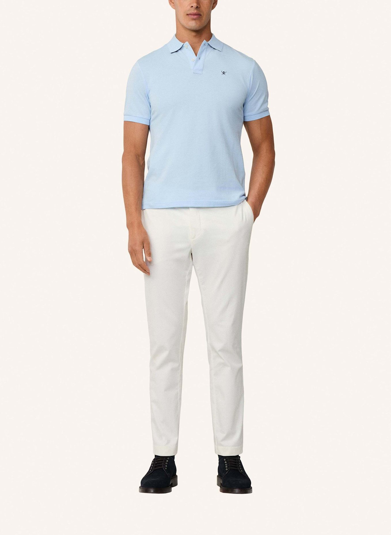 HACKETT LONDON Poloshirt SLIM FIT LOGO: HELLBLAU