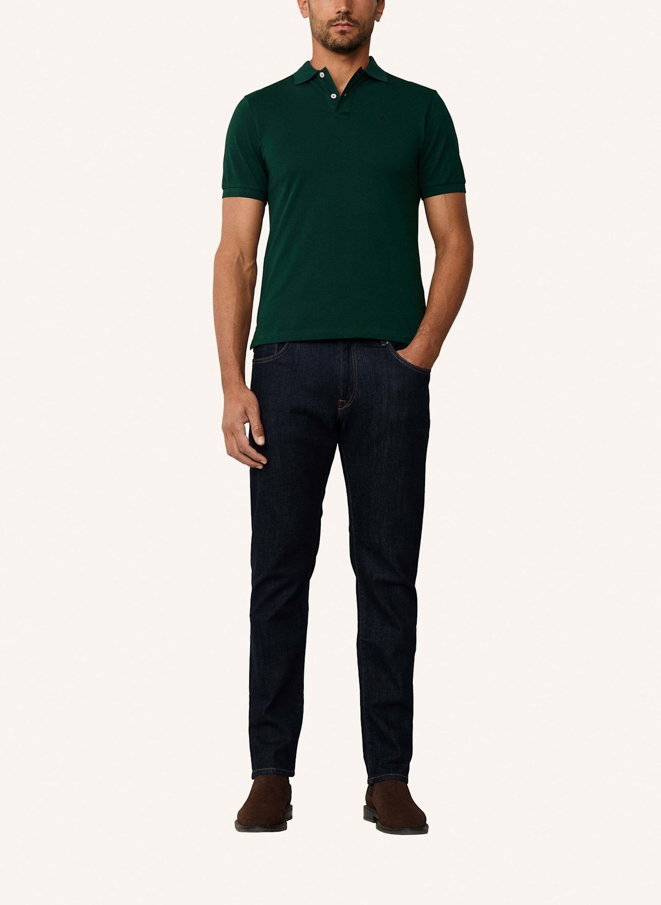 HACKETT LONDON Poloshirt SLIM FIT LOGO: DUNKELGRÜN