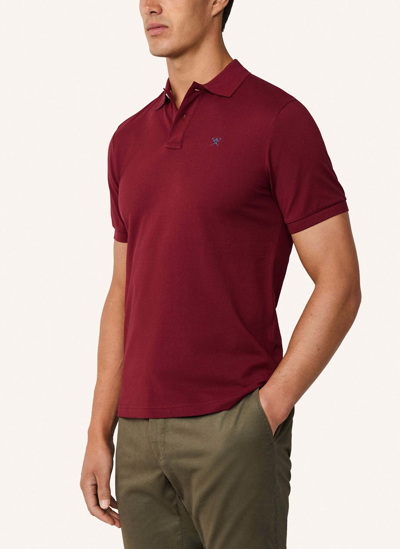 HACKETT LONDON Poloshirt SLIM FIT LOGO: DUNKELROT