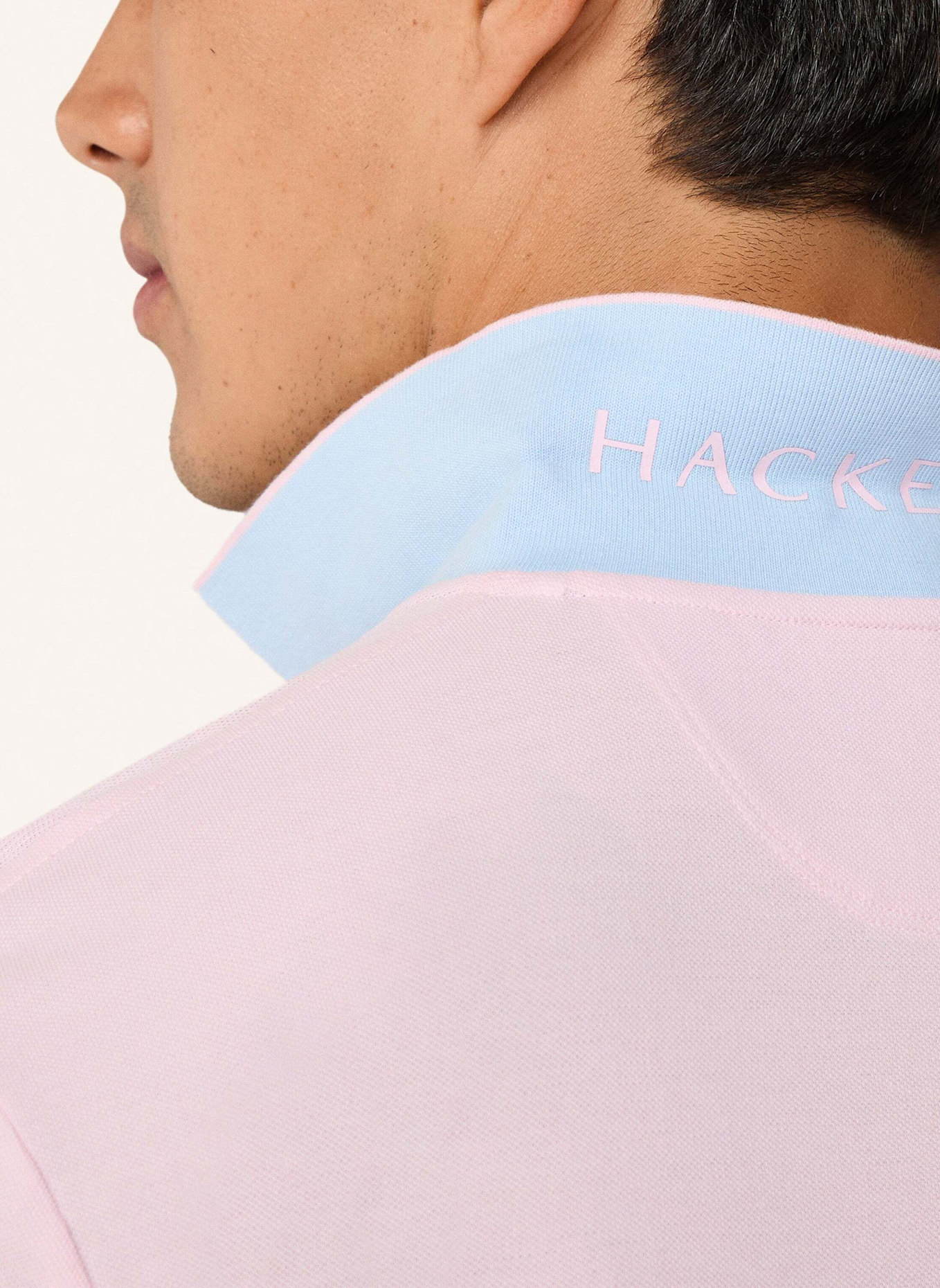 HACKETT LONDON Poloshirt SLIM FIT LOGO: ROSA