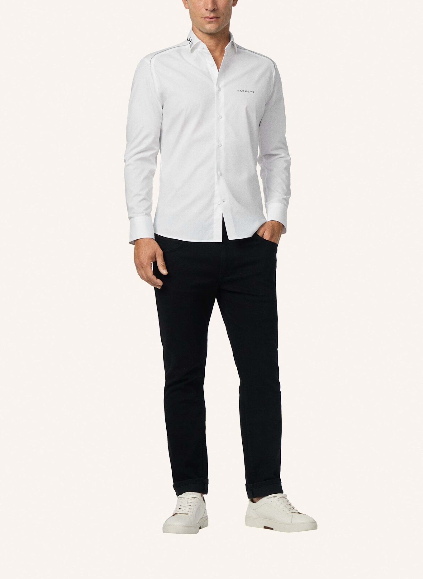 HACKETT LONDON Freizeithemd HS TEAM SHIRT: WEISS