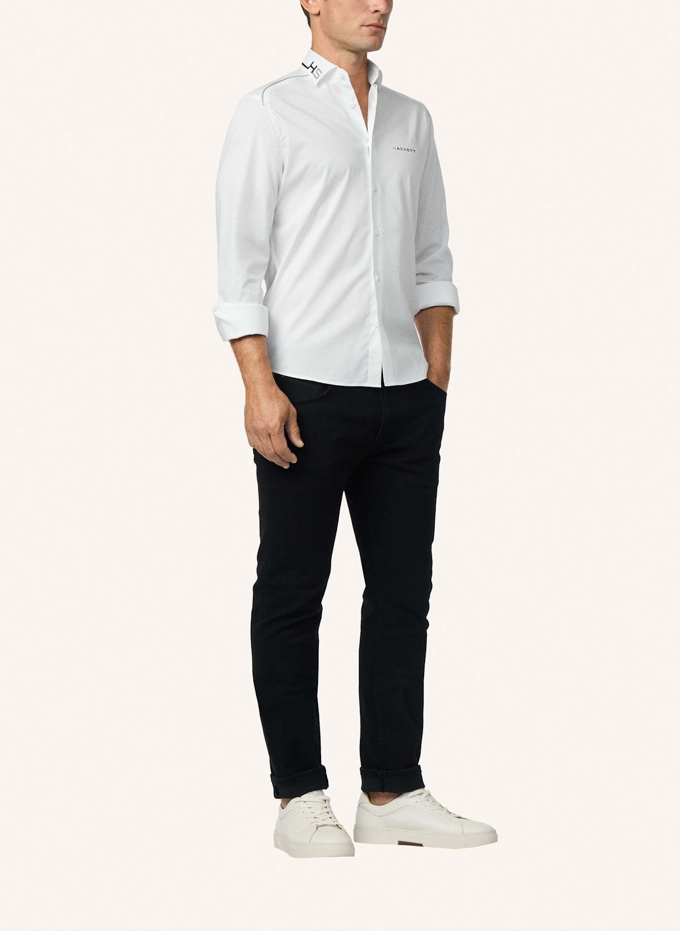 HACKETT LONDON Freizeithemd HS TEAM SHIRT: WEISS
