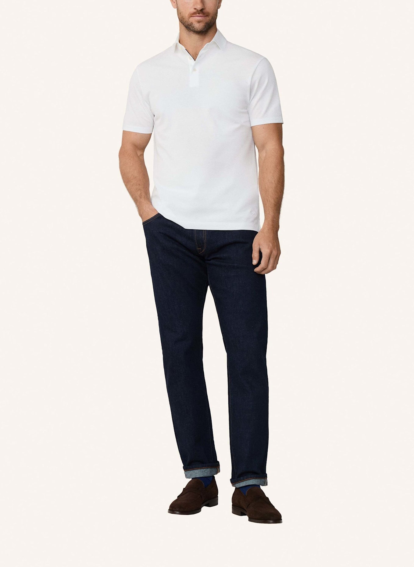 HACKETT LONDON Poloshirt MERCERISED POLO: WEISS