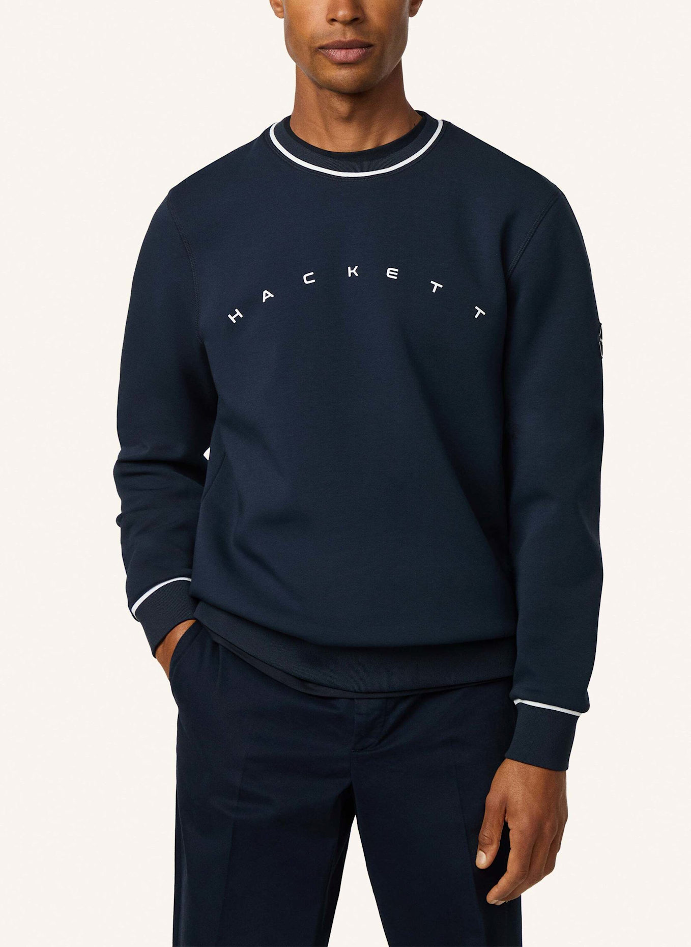 HACKETT LONDON Sweatshirt HS SPORTING CLUB CREW: DUNKELBLAU