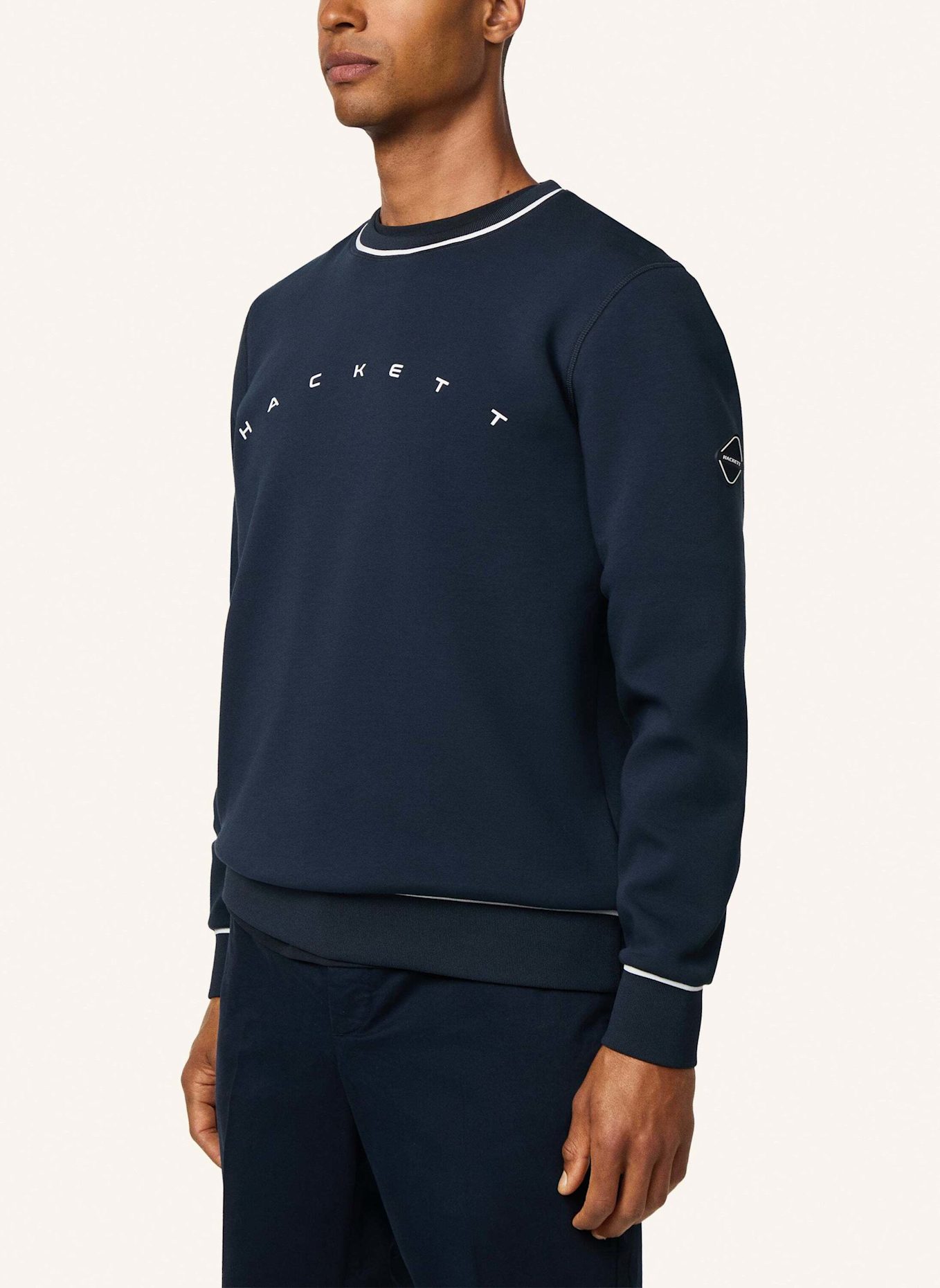 HACKETT LONDON Sweatshirt HS SPORTING CLUB CREW: DUNKELBLAU