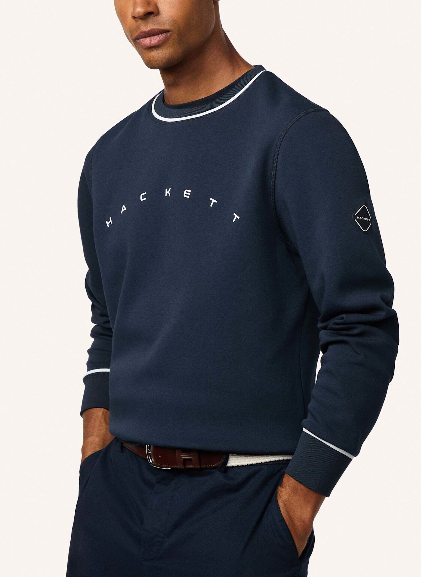 HACKETT LONDON Sweatshirt HS SPORTING CLUB CREW: DUNKELBLAU