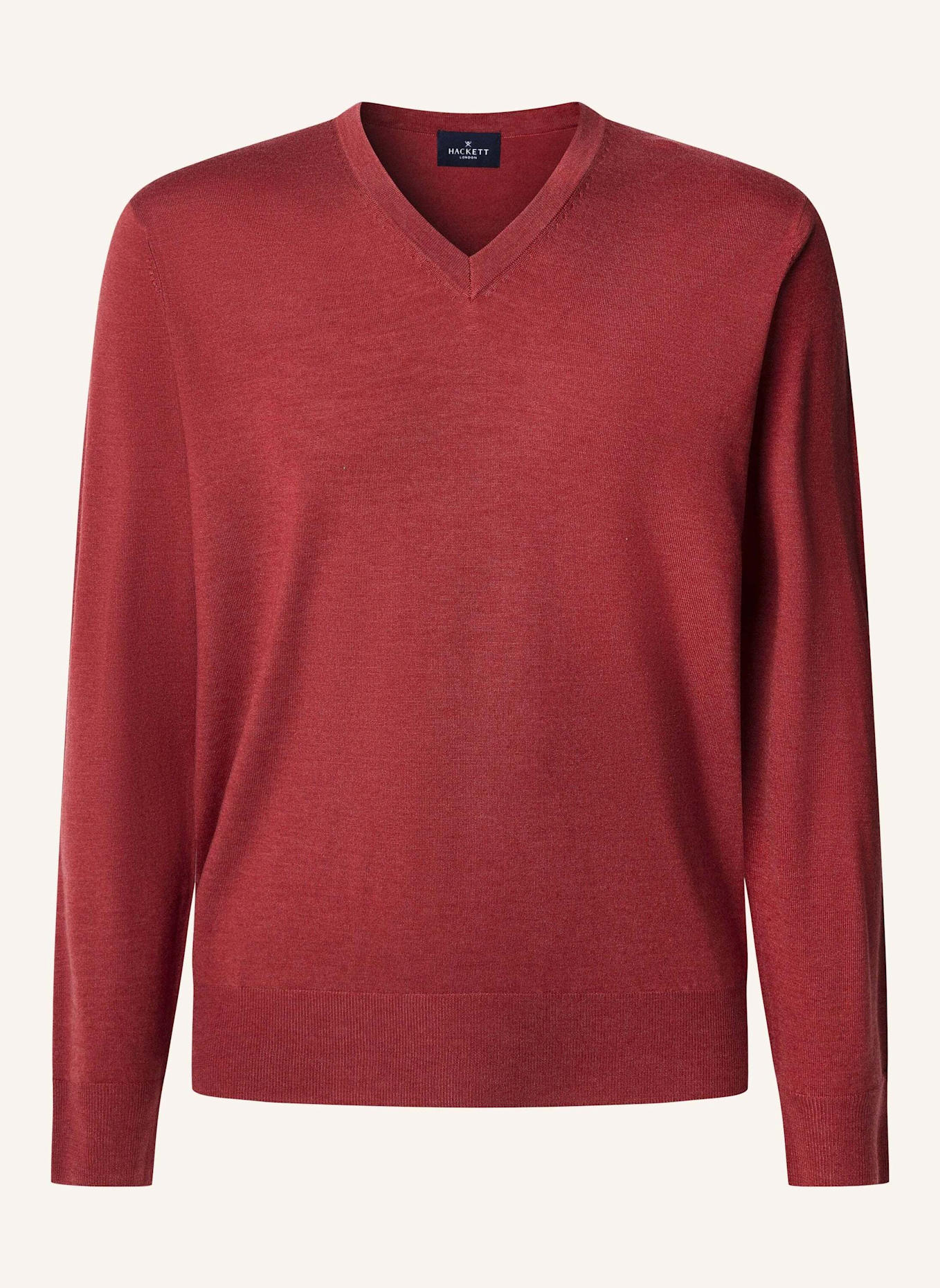 HACKETT LONDON Pullover GMD MERINO SILK VNECK: ROT