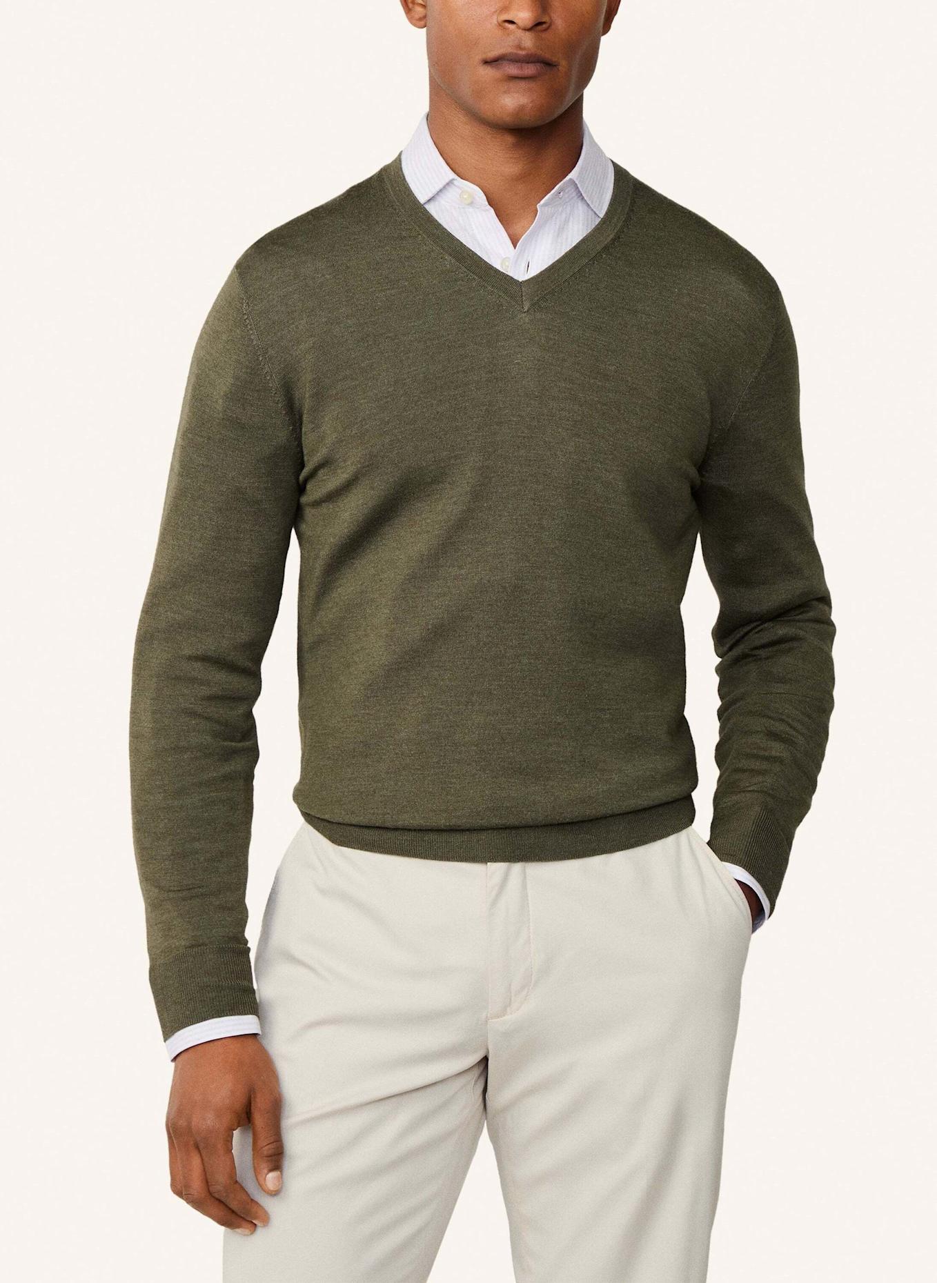 HACKETT LONDON Pullover GMD MERINO SILK VNECK: GRÜN