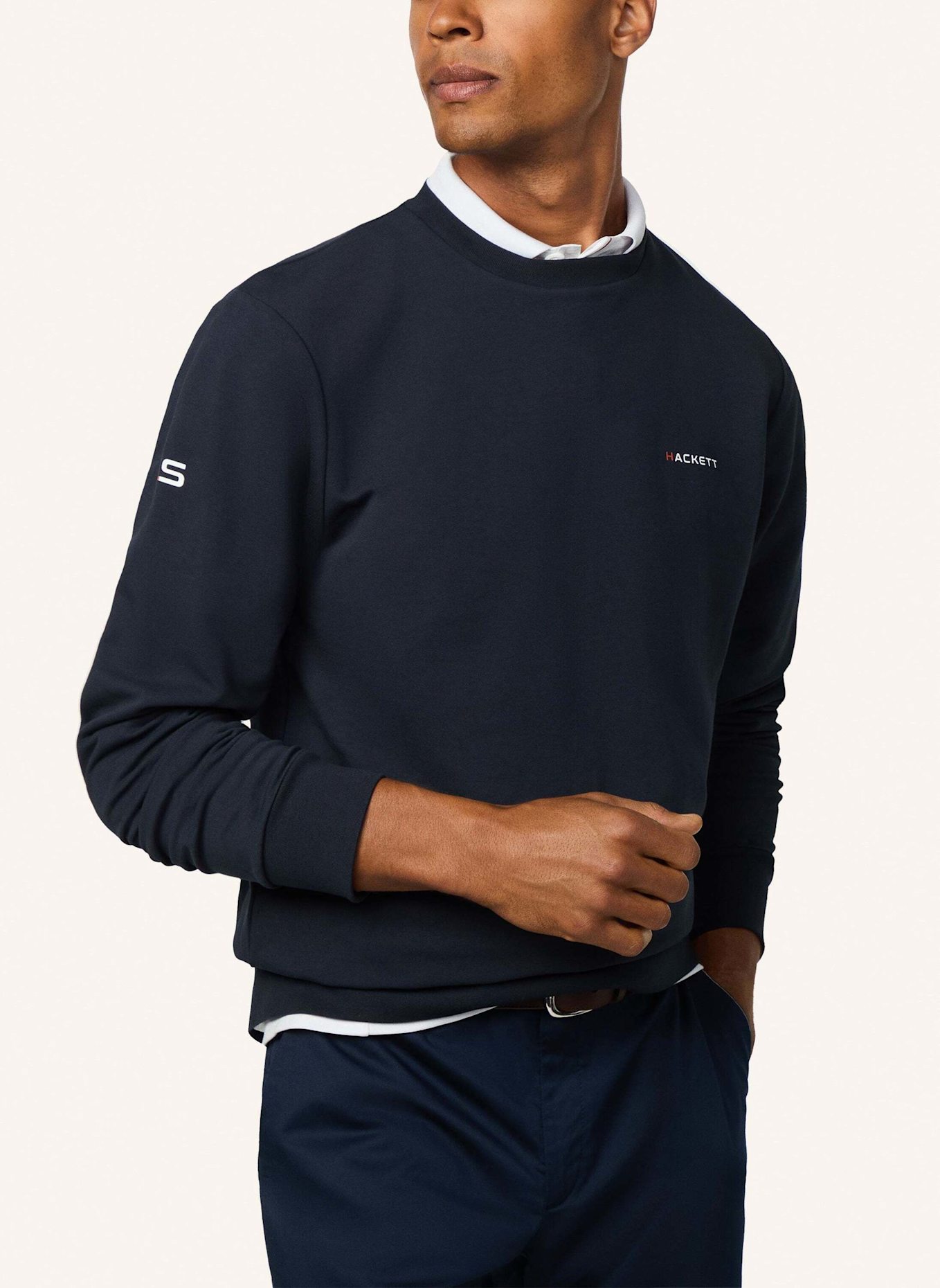 HACKETT LONDON Sweatshirt HS ESSENTIAL CREW: DUNKELBLAU