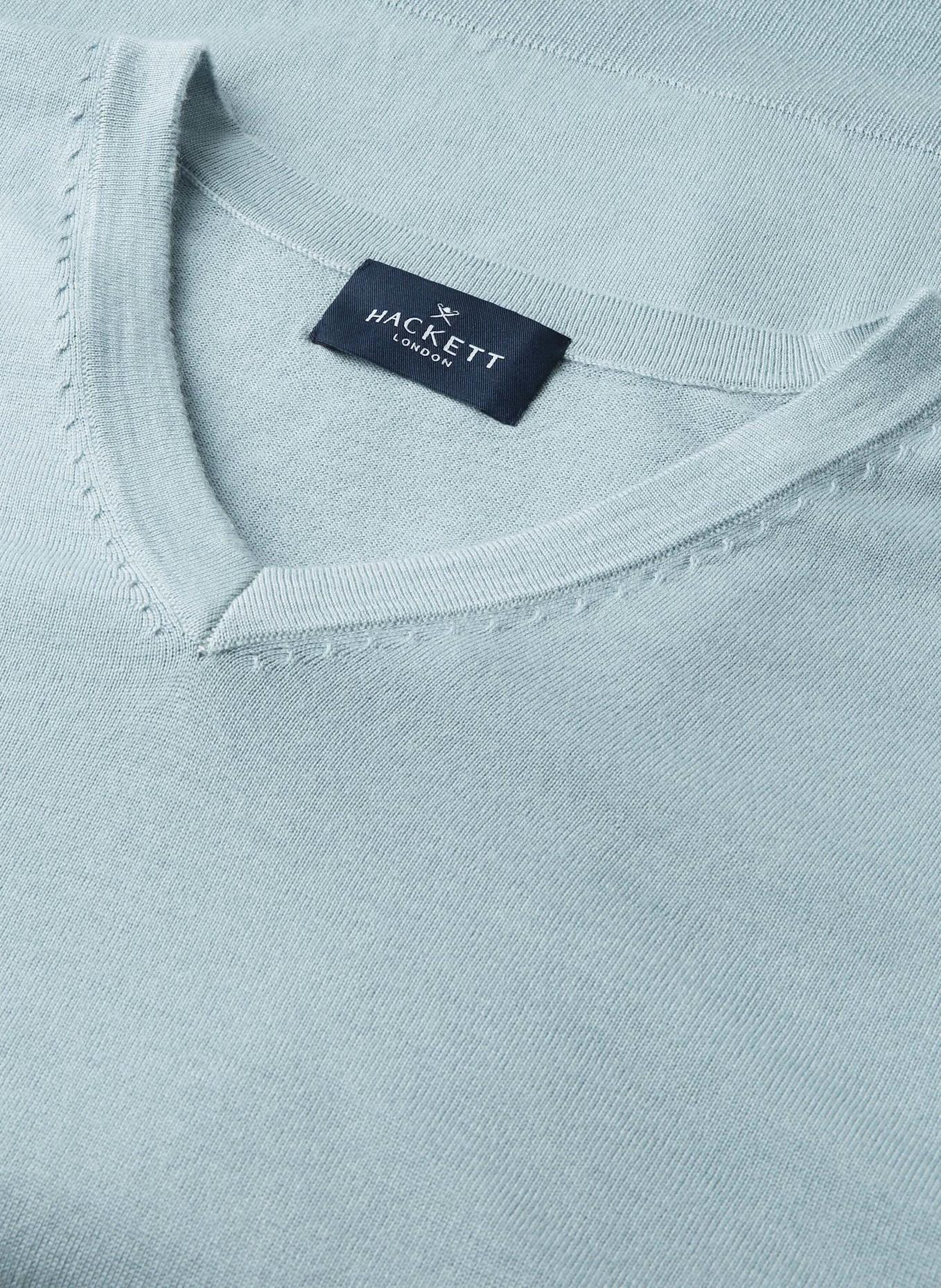 HACKETT LONDON Pullover GMD MERINO SILK VNECK: BLAU