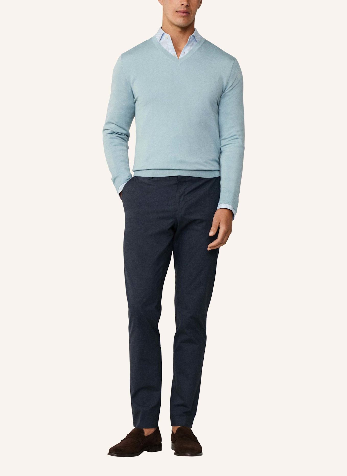 HACKETT LONDON Pullover GMD MERINO SILK VNECK: BLAU