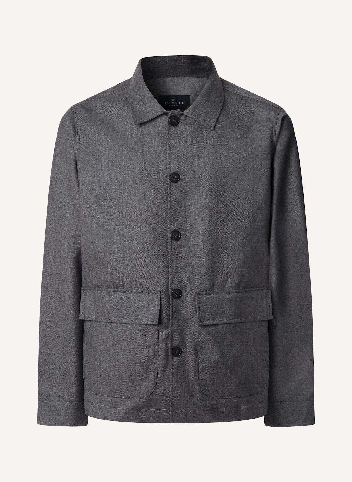 HACKETT LONDON Fieldjacket WOOL OVERSHIRT: DUNKELGRAU