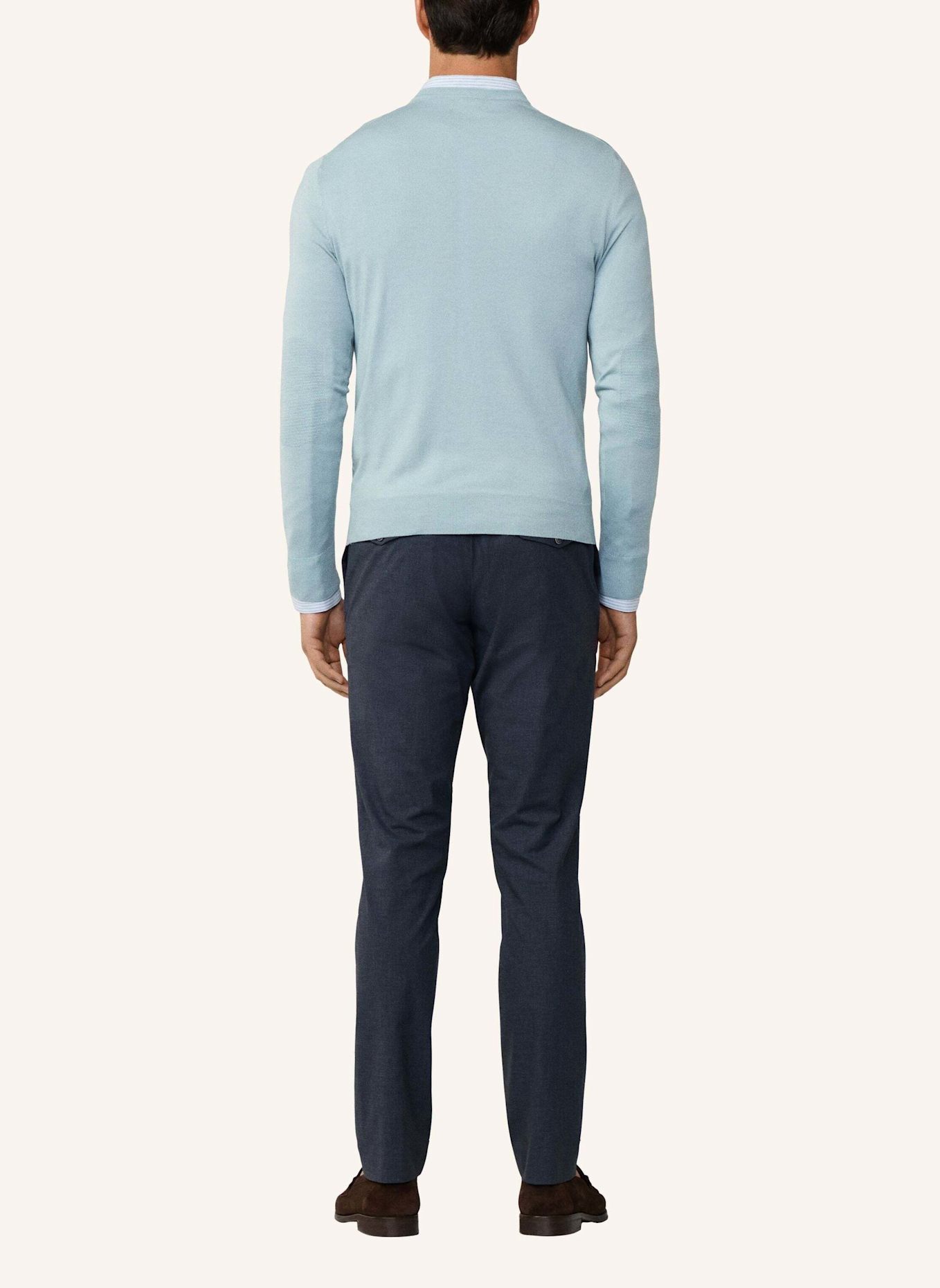 HACKETT LONDON Pullover GMD MERINO SILK VNECK: BLAU