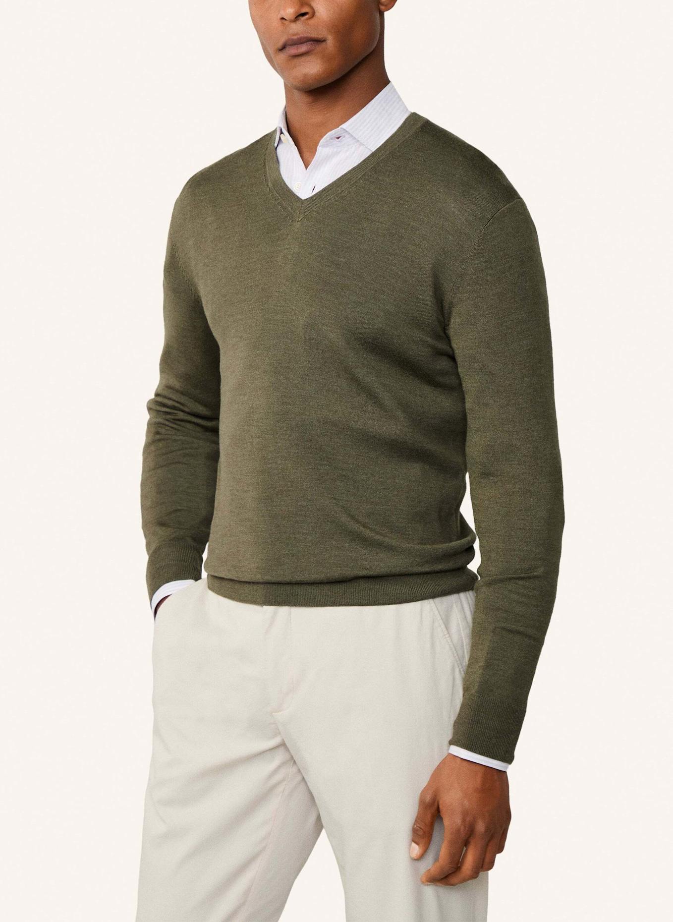 HACKETT LONDON Pullover GMD MERINO SILK VNECK: GRÜN