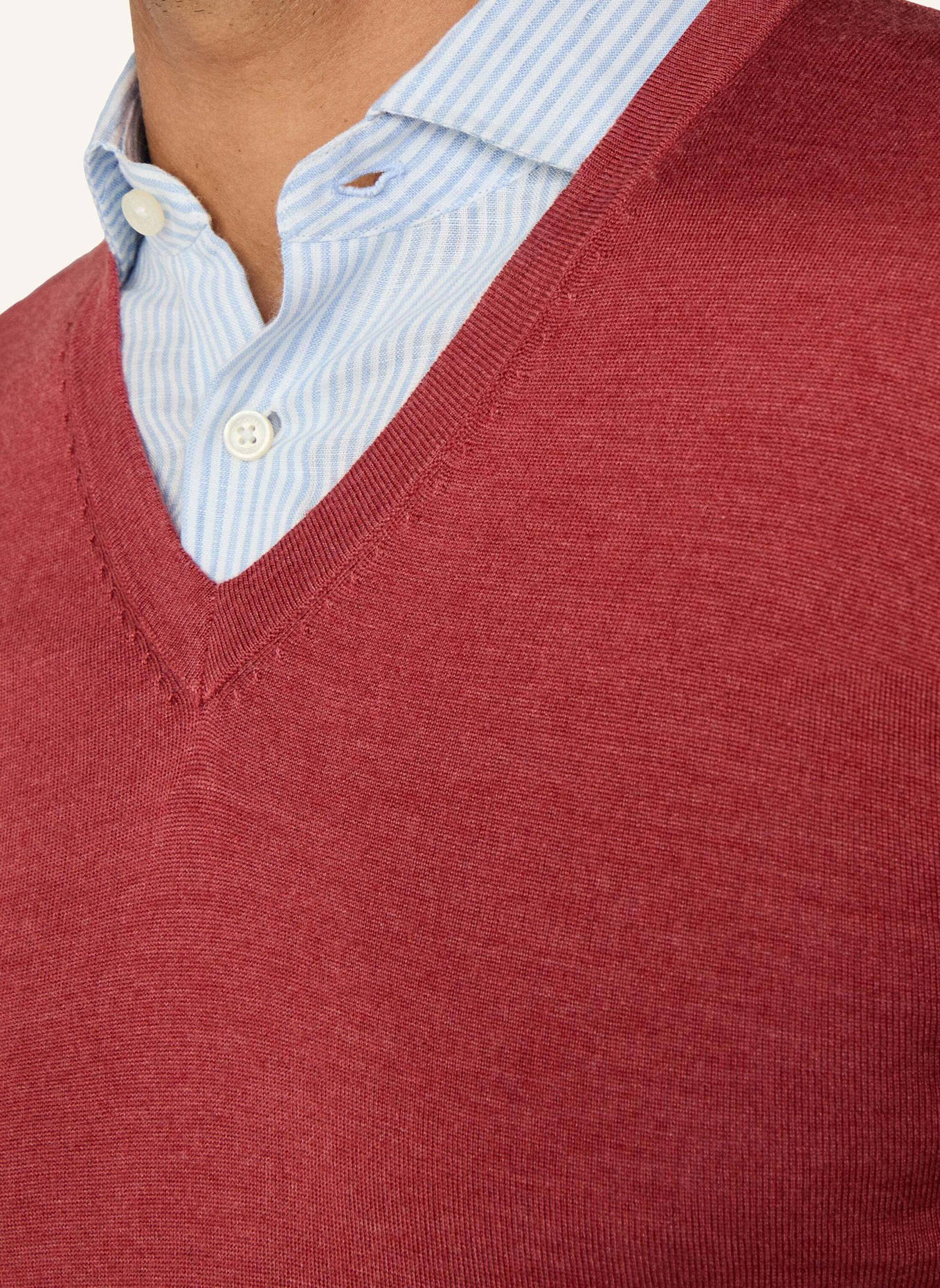 HACKETT LONDON Pullover GMD MERINO SILK VNECK: ROT